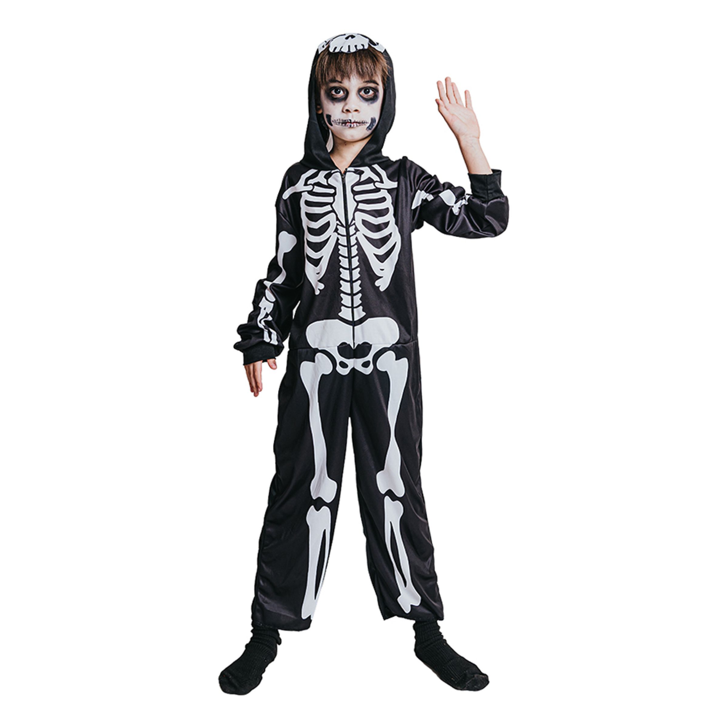 Skelett Jumpsuit Barn Maskeraddräkt - Medium