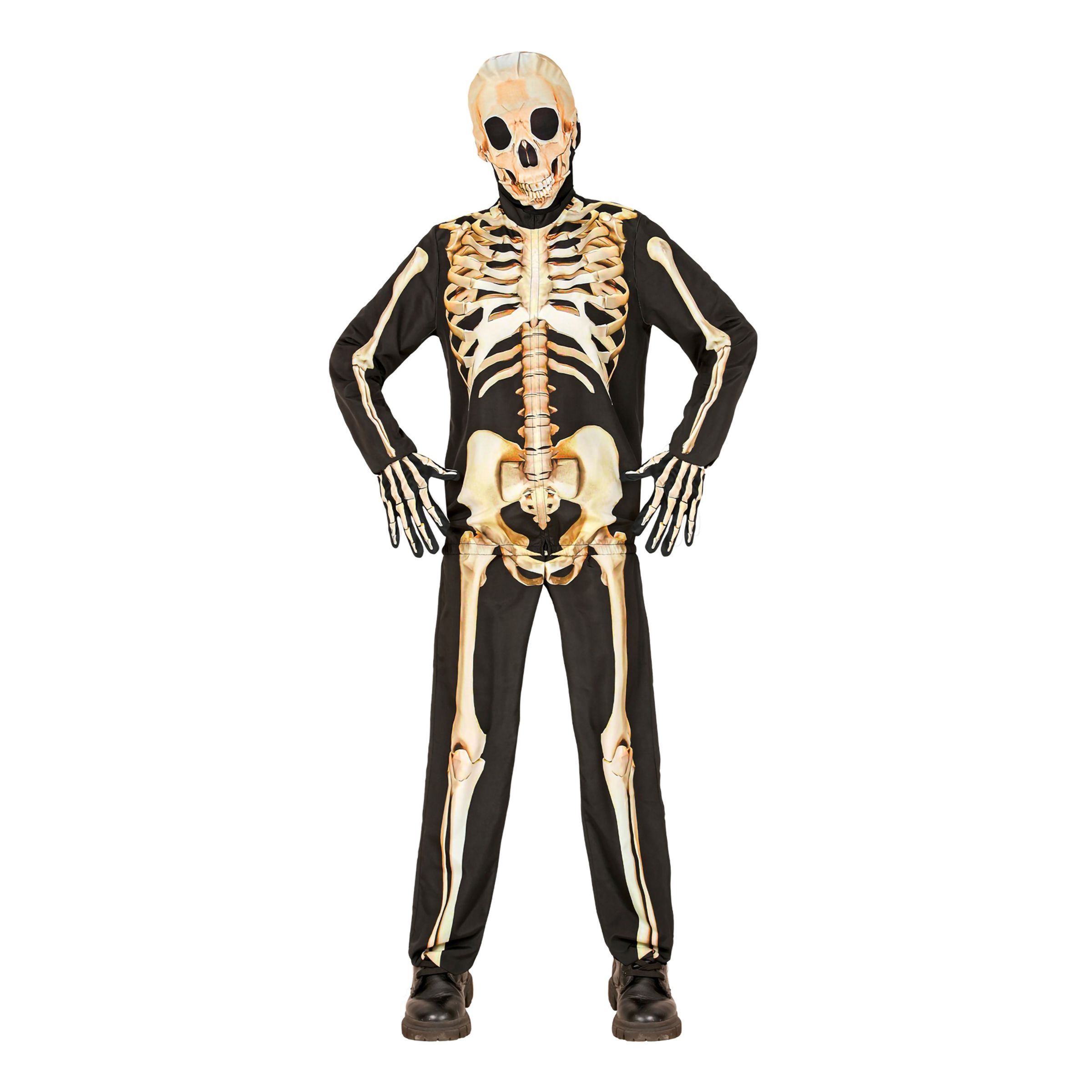 Skelett Tracksuit Barn Maskeraddräkt - X-Large | Hem - Maskerad - Maskeraddräkter - Barndräkter | Maskeradspecialisten