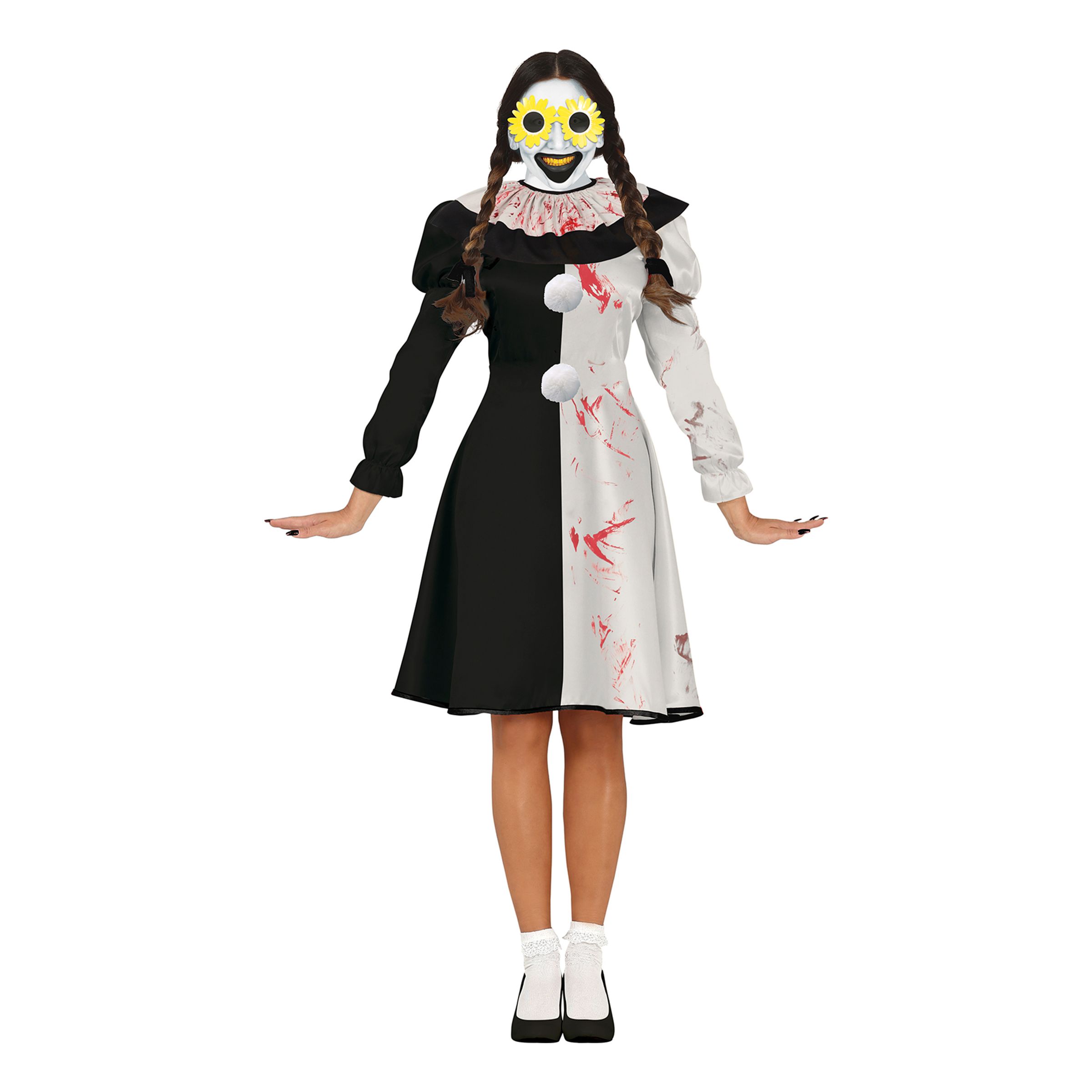 Skräckclown Svart/Vit Dam Maskeraddräkt - Large | Hem - Maskerad - Maskeraddräkter - Damdräkter | Maskeradspecialisten