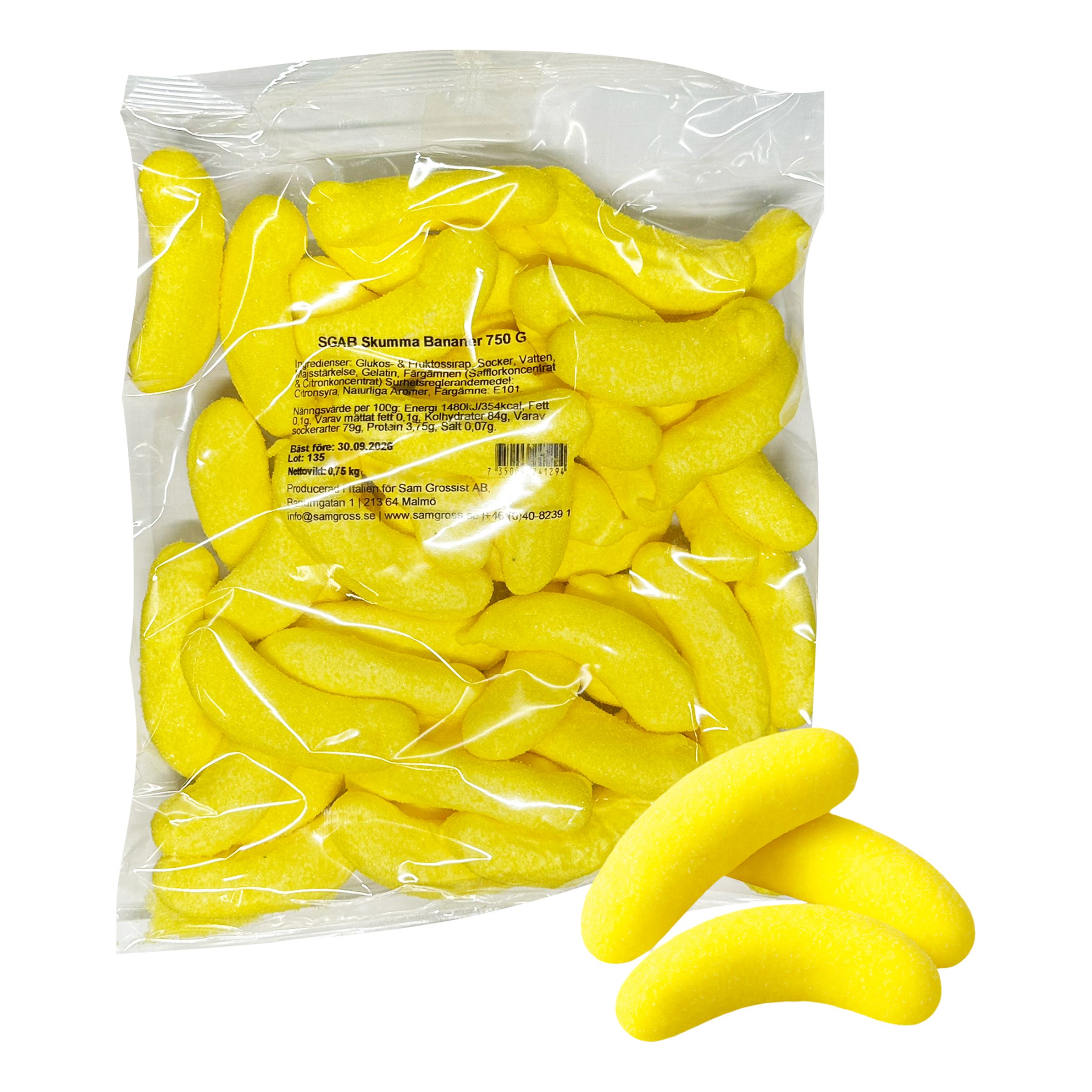 Skumma Bananer Storpack - 750 g | Hem - Godis & Läsk - Godis - Skumgodis | Maskeradspecialisten