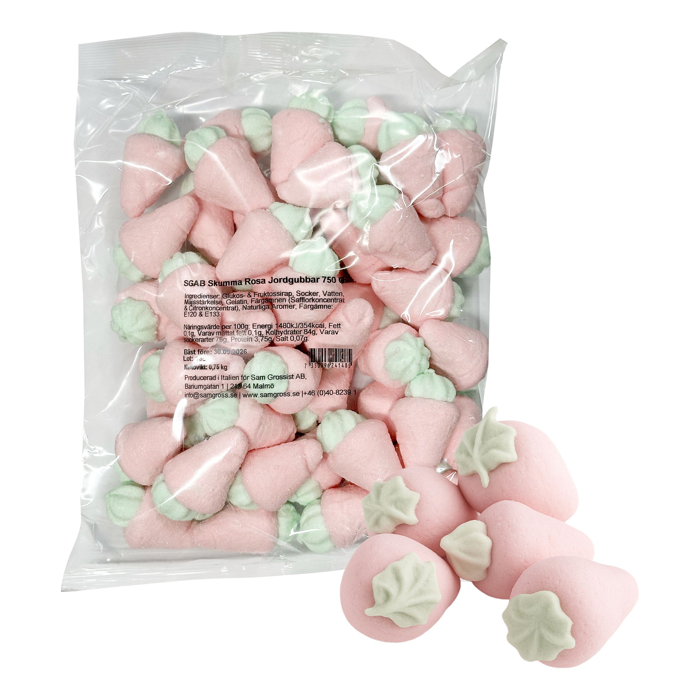 Skumma Rosa Jordgubbar Storpack - 750 g | Hem - Godis & Läsk - Godis - Skumgodis | Pryloteket