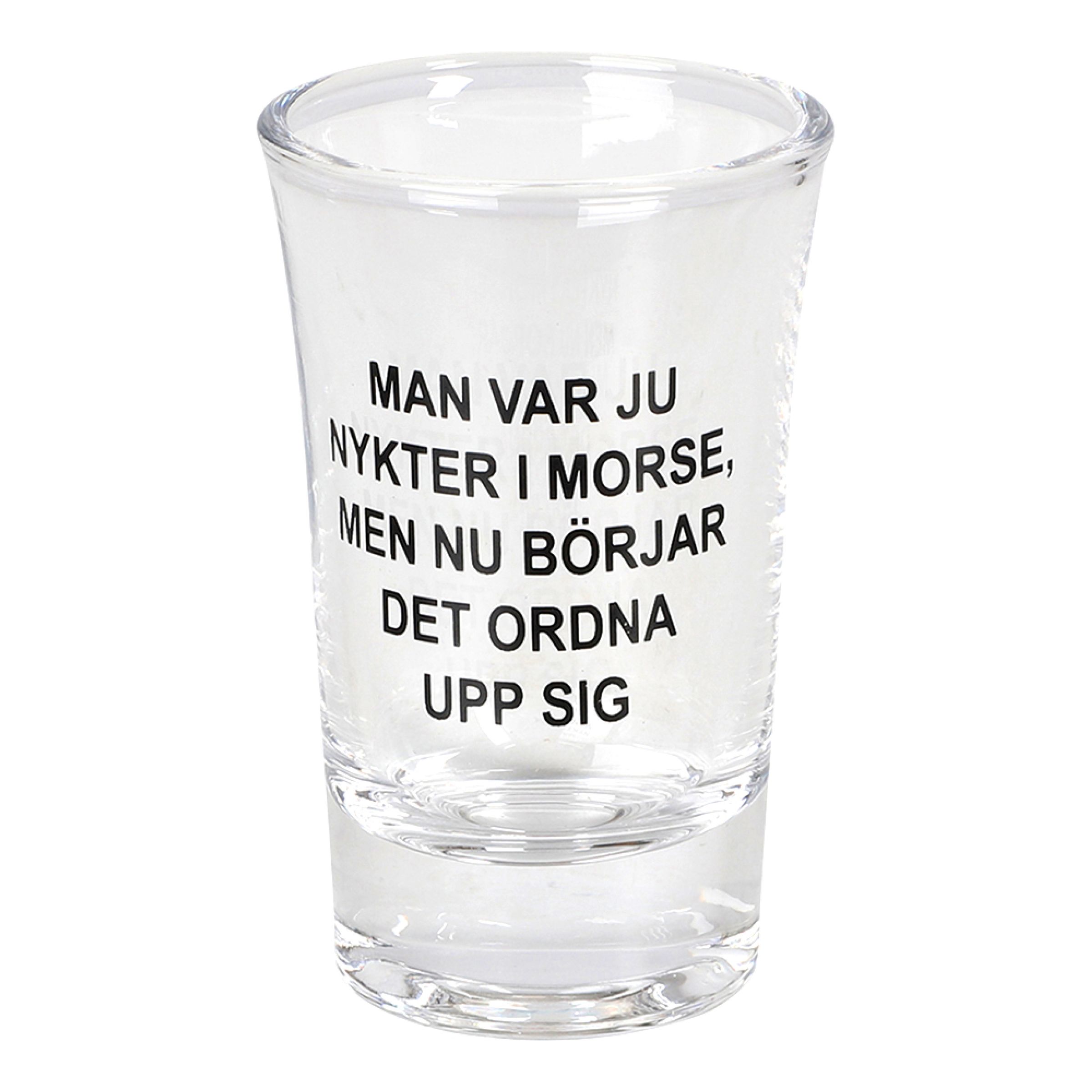 Snapsglas Nykter i Morse | Hem - Bartillbehör - Glas - Shotglas | Pryloteket