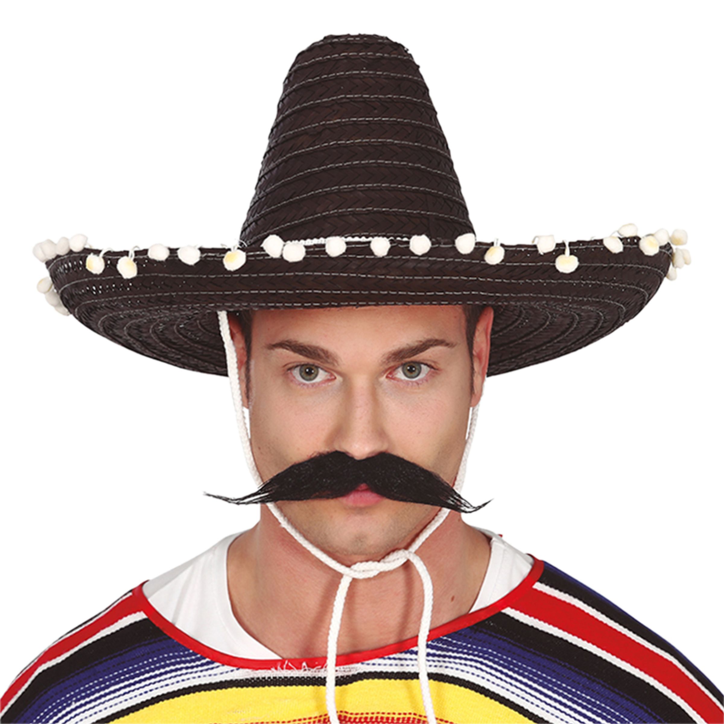 Mexikansk Sombrero Hatt Svart