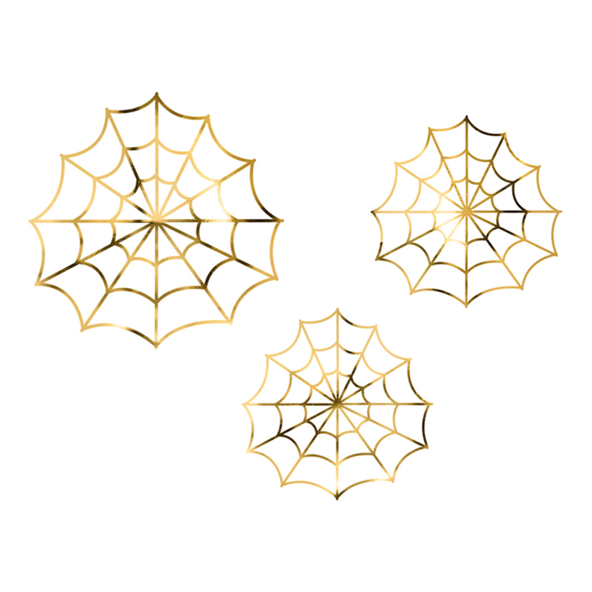 Spindelvæv Guld Metallic Dekoration - 3-stk