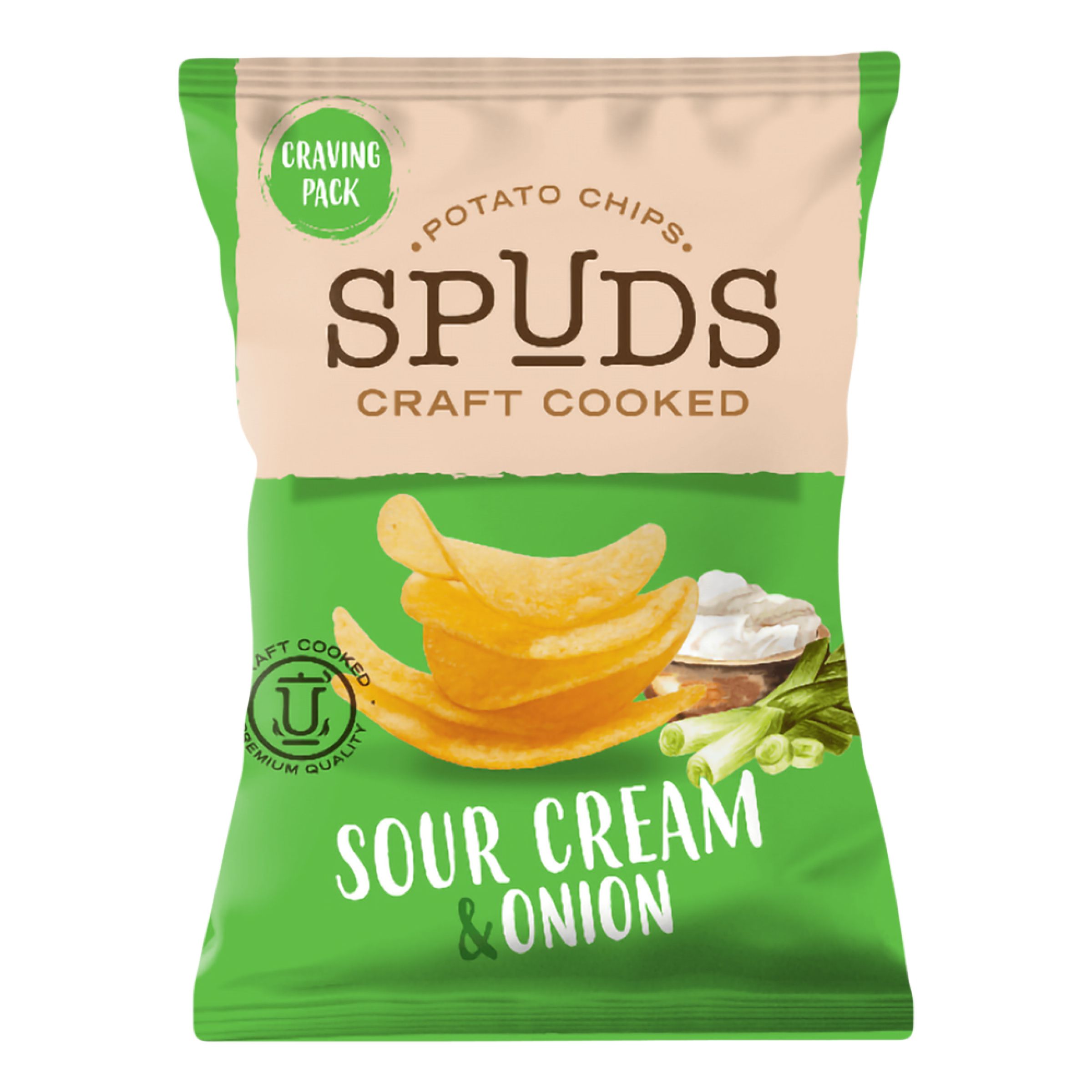 Spuds Craft Cooked Sour Cream & Onion - 145 g | Hem - Godis & Läsk - Snacks - Chips | Maskeradspecialisten