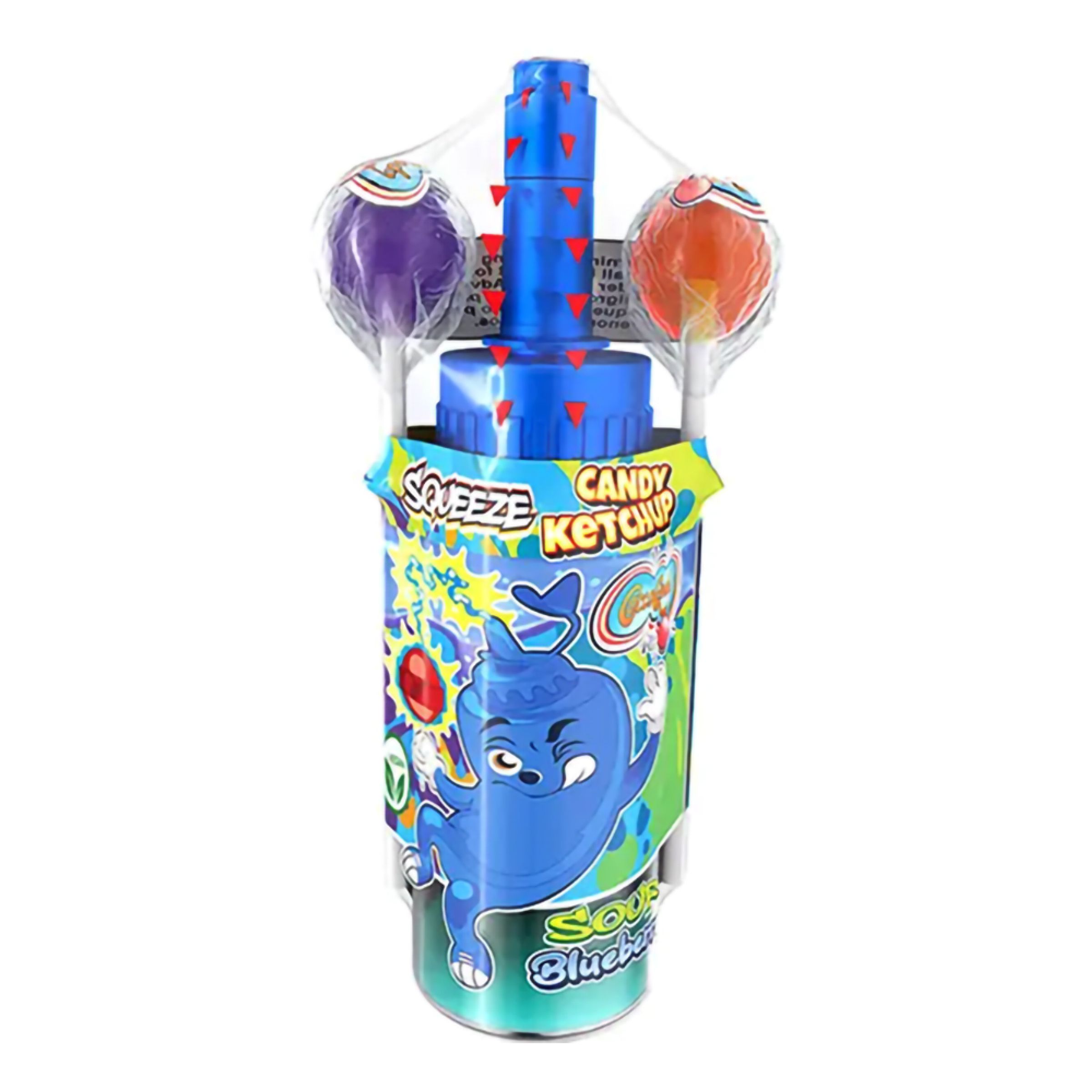 Squeeze Candy Ketchup med Lollipops - 83 g