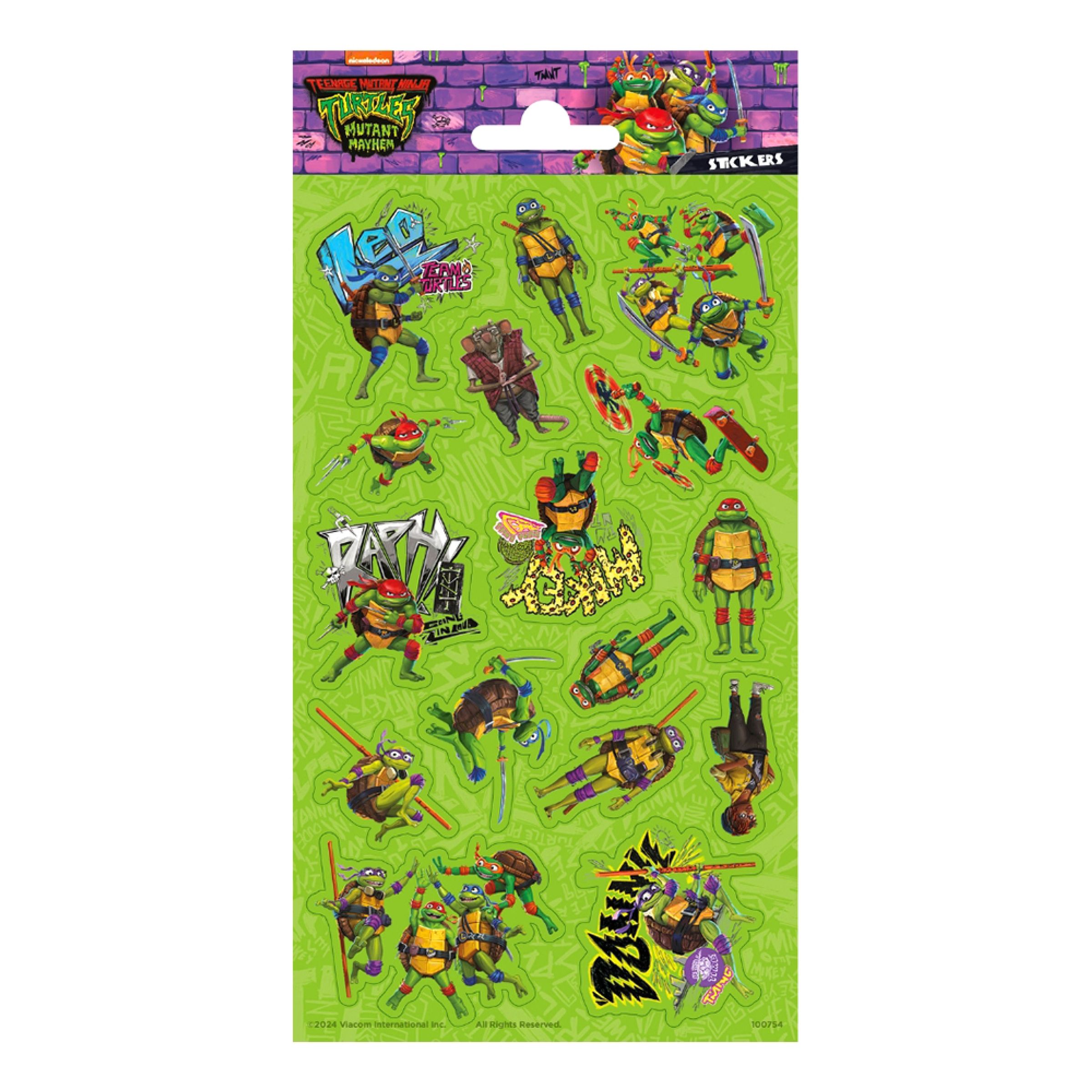Stickers Teenage Mutant Ninja Turtles Glitter | Hem - Festartiklar - Kalastillbehör - Kalasleksaker | Maskeradspecialisten