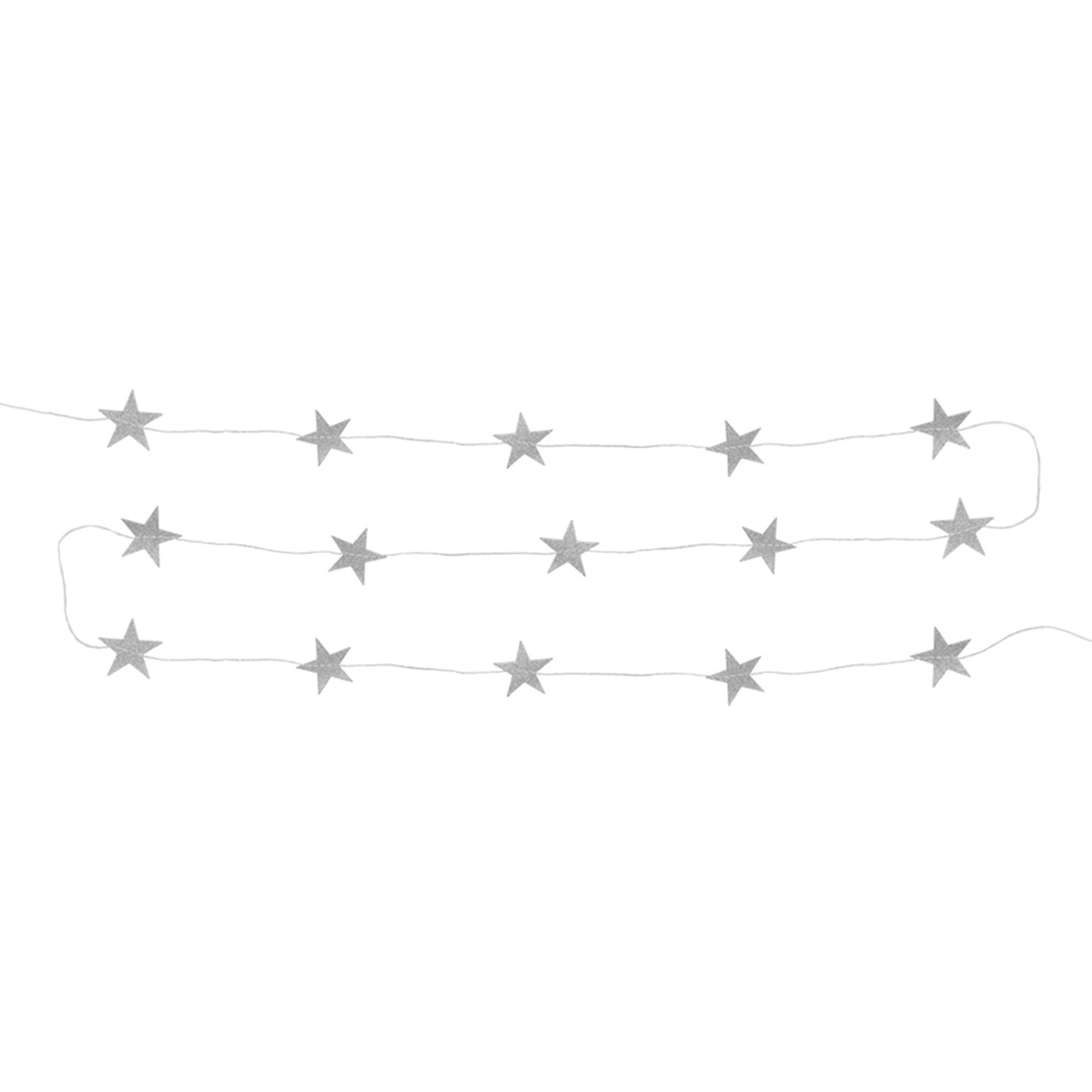 Stjerneguirlande Sølv/Glitter billede
