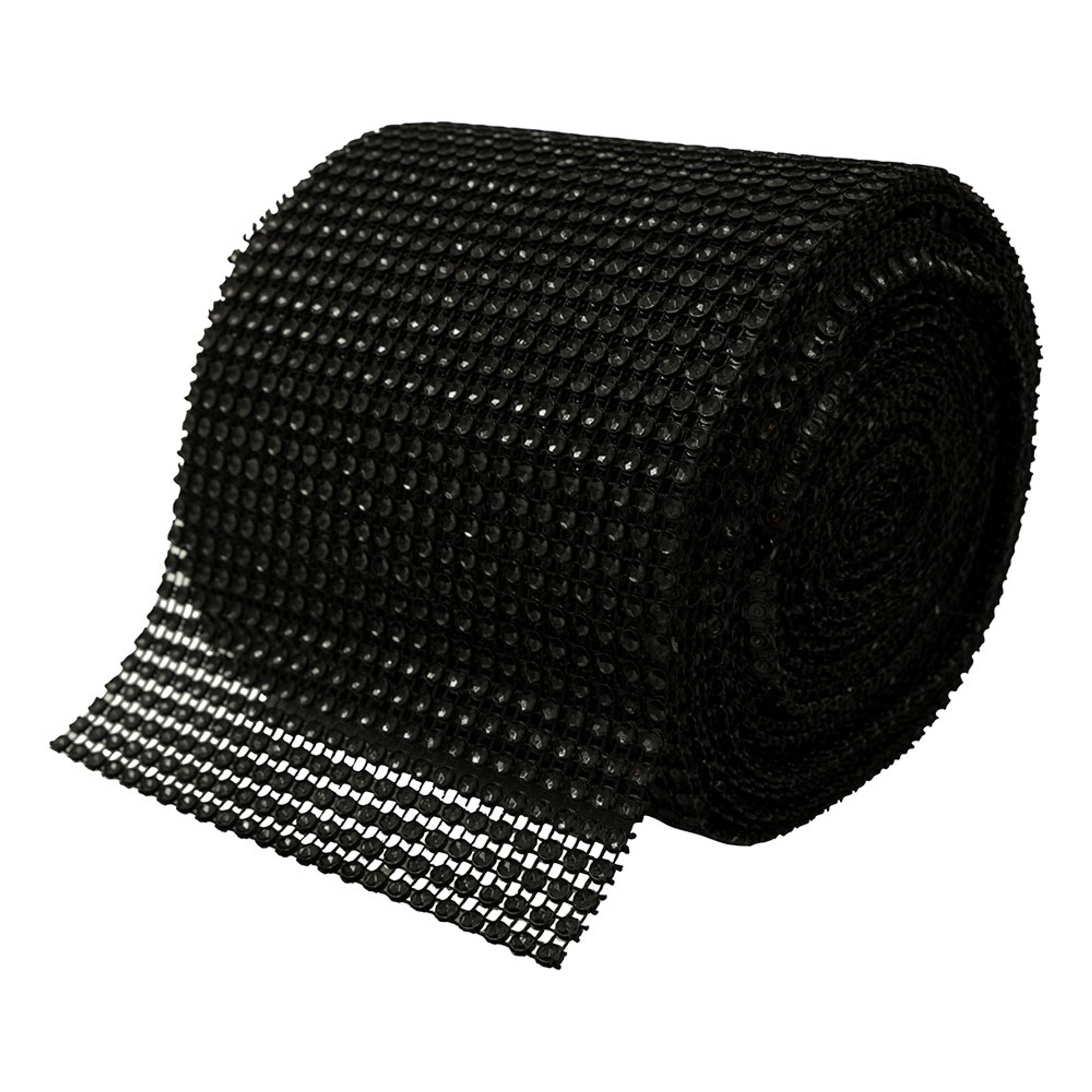 Strass Stof på Rulle - Black