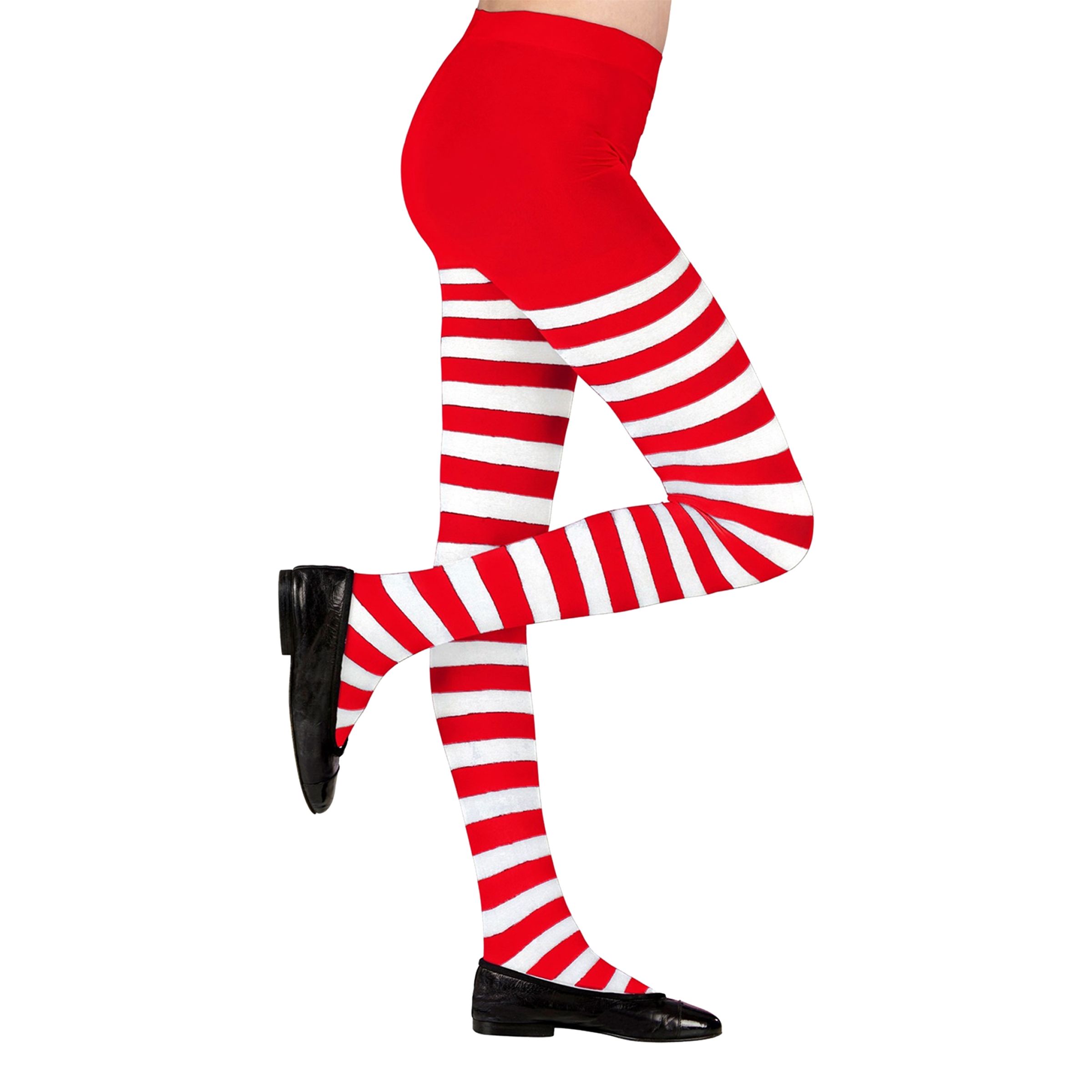 Strumpbyxor för Barn Röd/Vit Randiga - Medium | Hem - Maskerad - Tillbehör - Strumpbyxor & Tights | Maskeradspecialisten