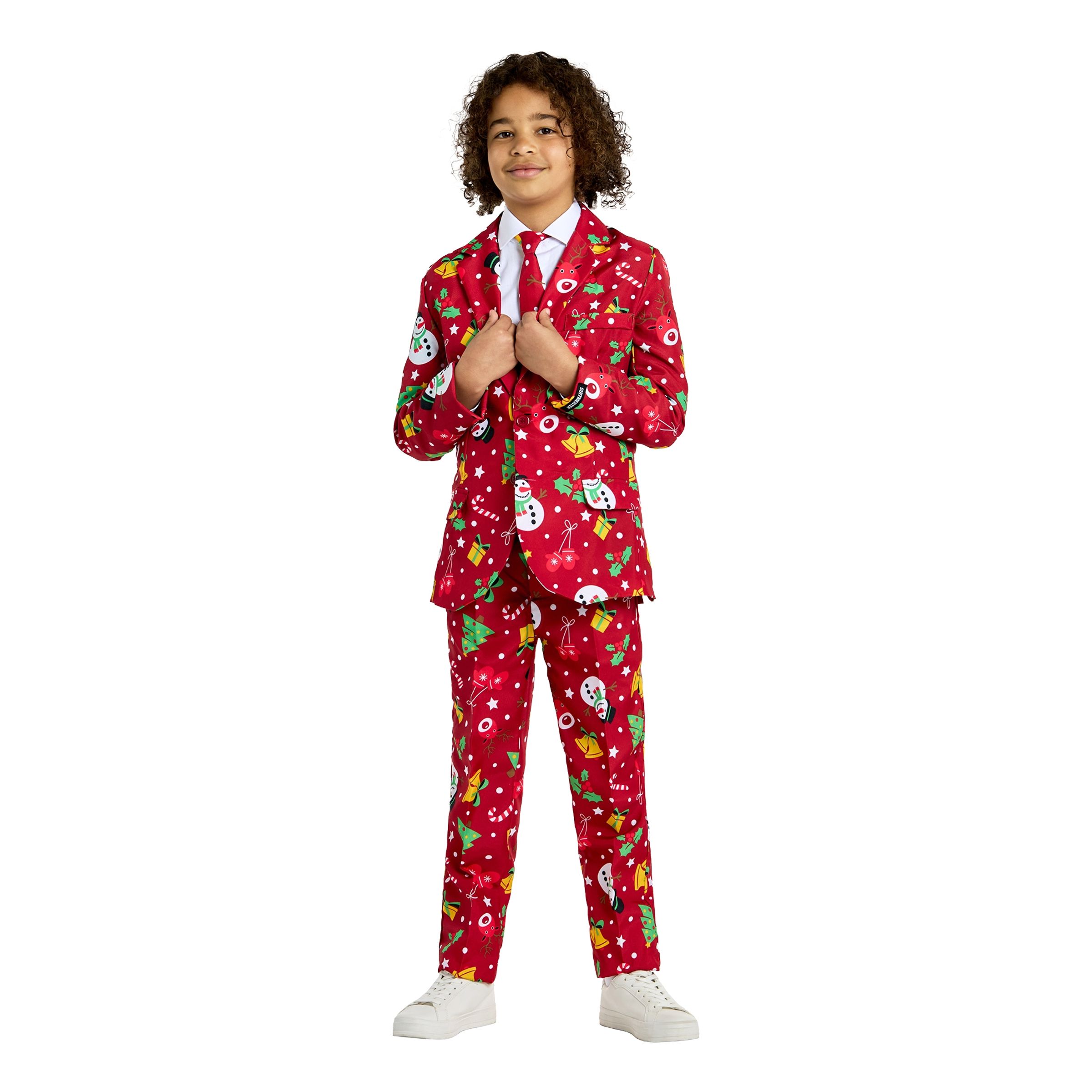 Suitmeister Boys Christmas Red Icons Light Up Kostym - Medium