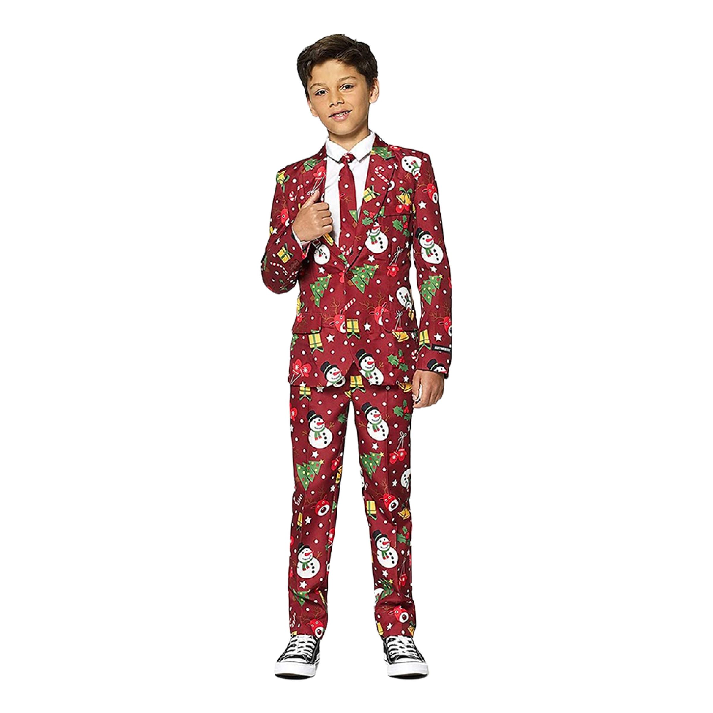 Suitmeister Boys Christmas Red Icons Light Up Kostym - Large | Hem - Maskerad - Maskeraddräkter - Barndräkter | Maskeradspecialisten