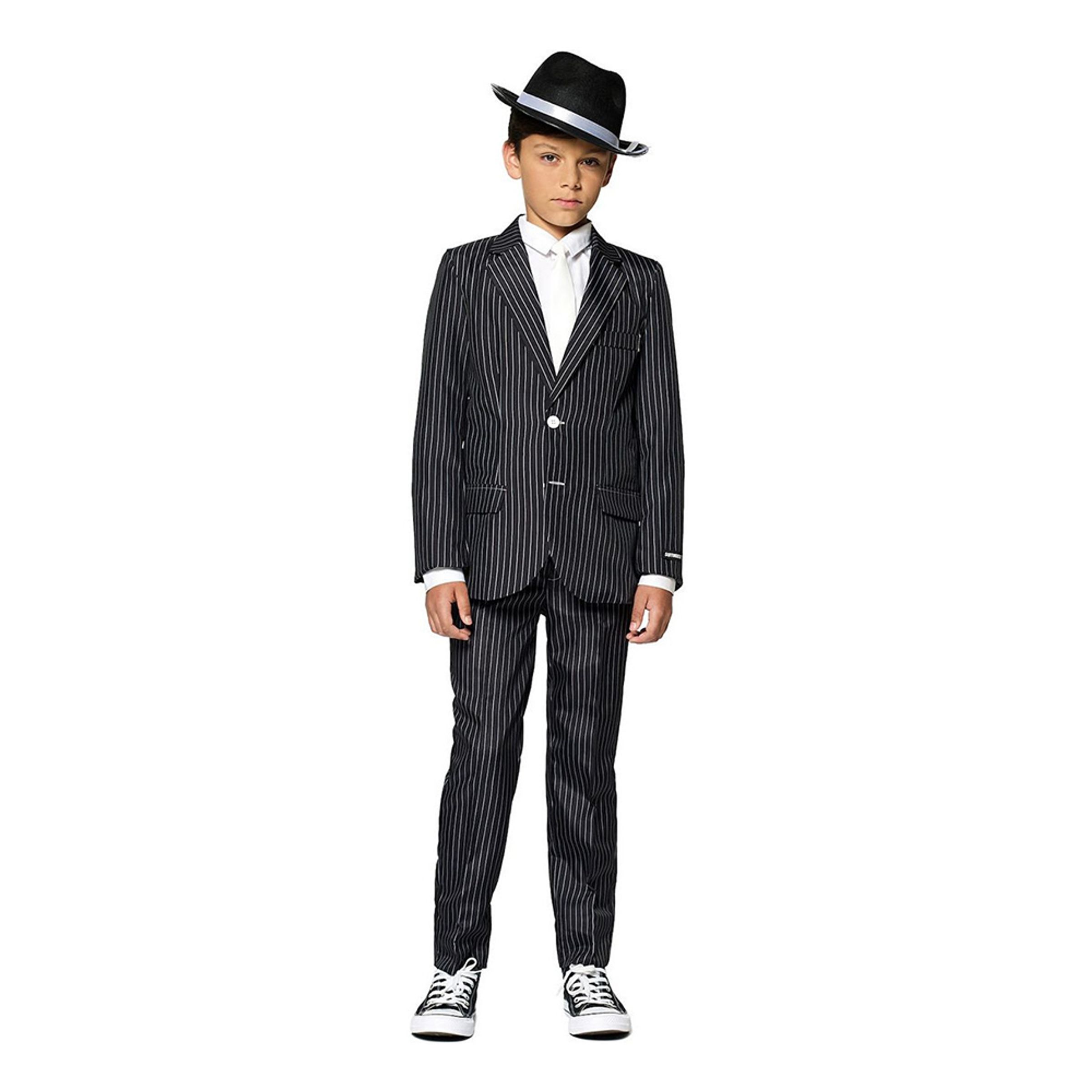 Suitmeister Boys Gangster Pinstripe Black Kostym - Small | Hem - Maskerad - Maskeraddräkter - Barndräkter | Pryloteket