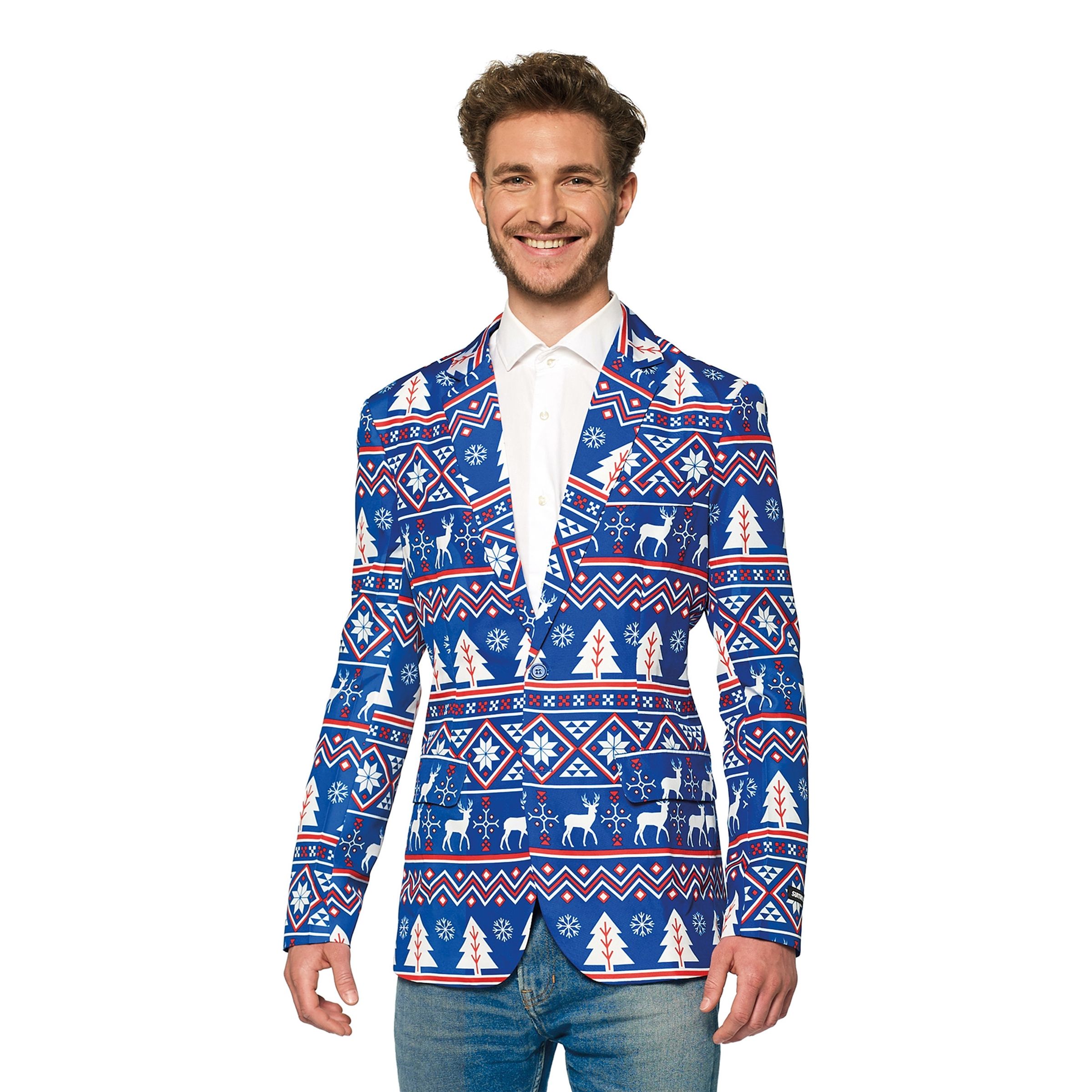 Suitmeister Christmas Blue Nordic Kavaj - Large