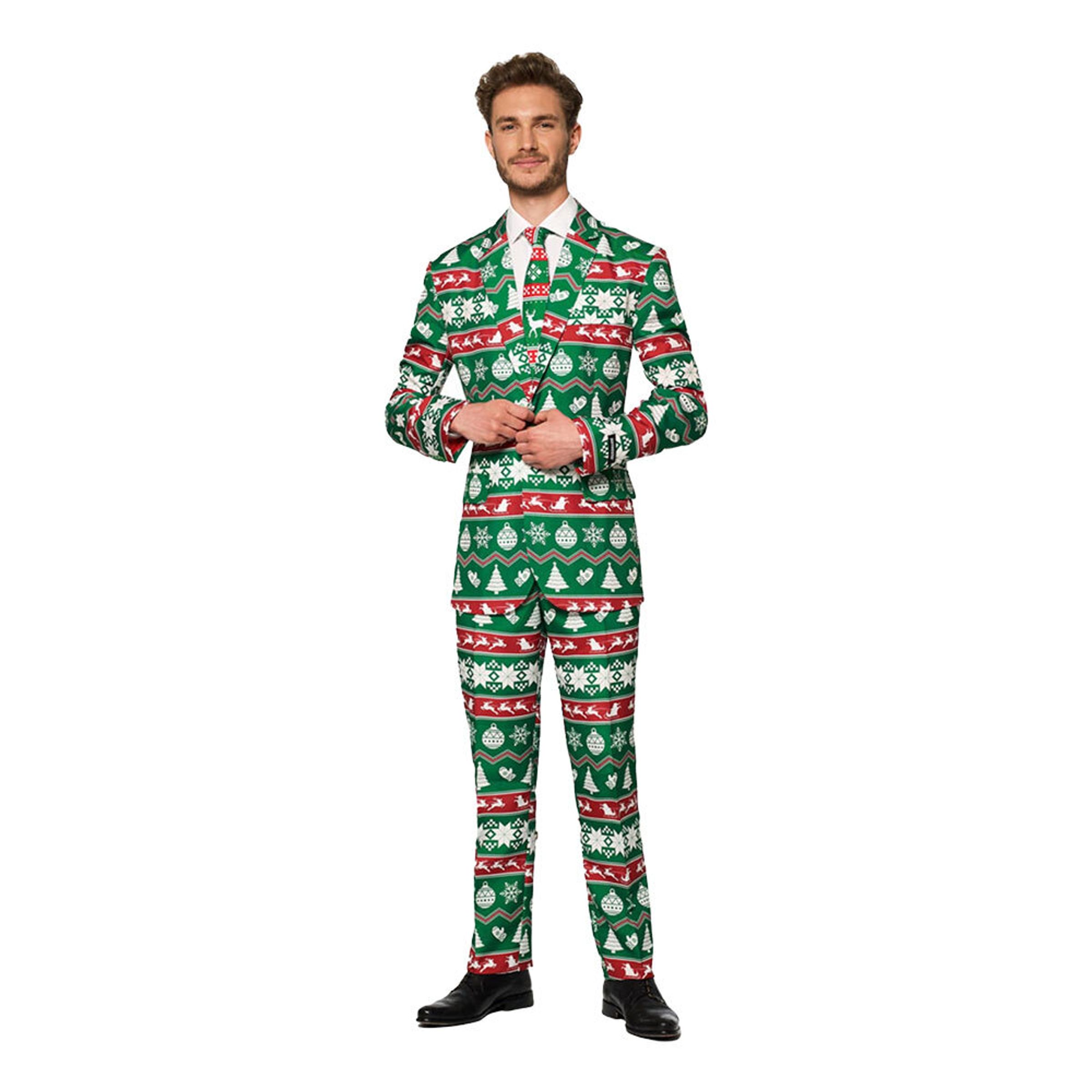 Suitmeister Christmas Green Nordic Jakkesæt - 46