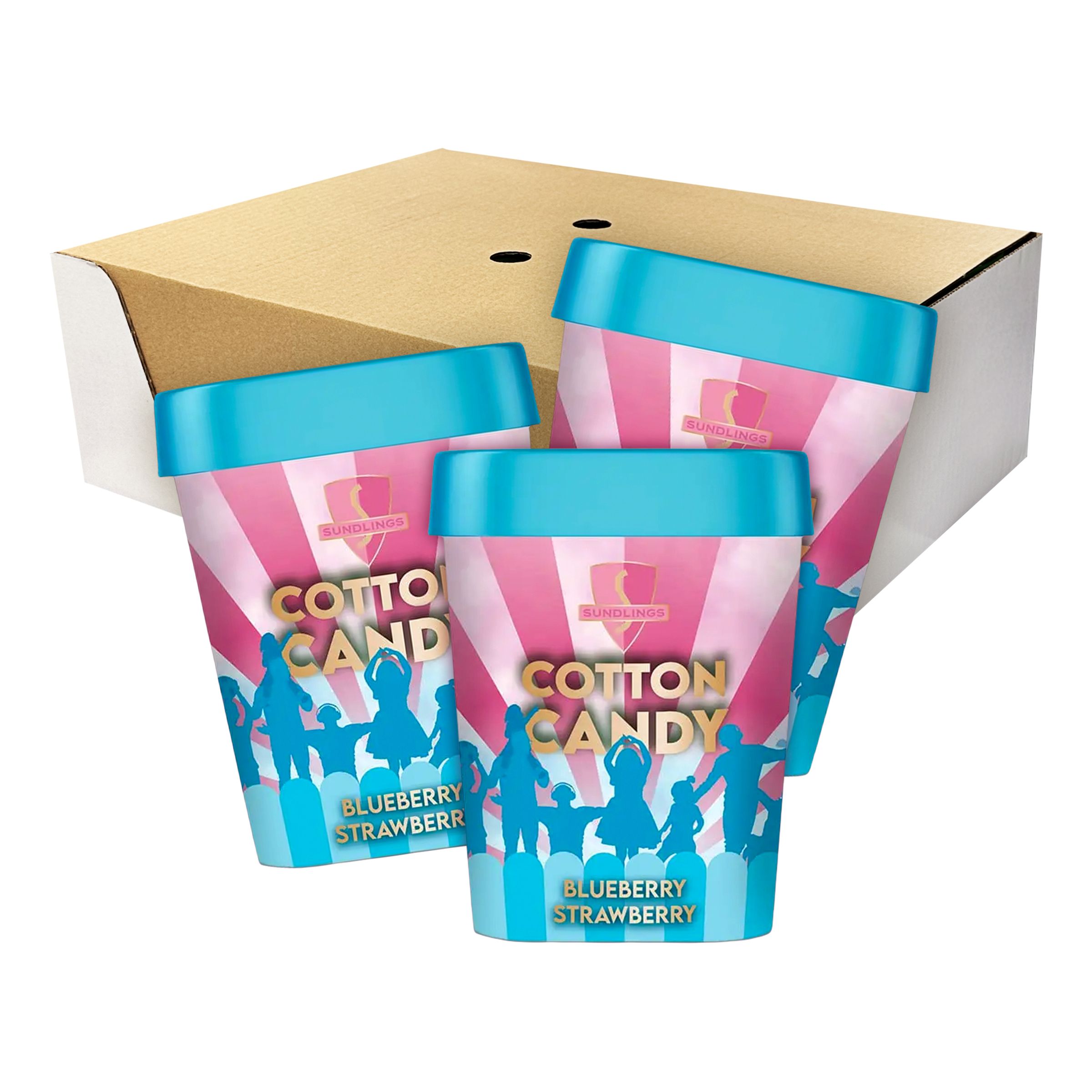 Sundlings Candyfloss Blueberry/Strawberry Økonomipakke - 12 x 40 g
