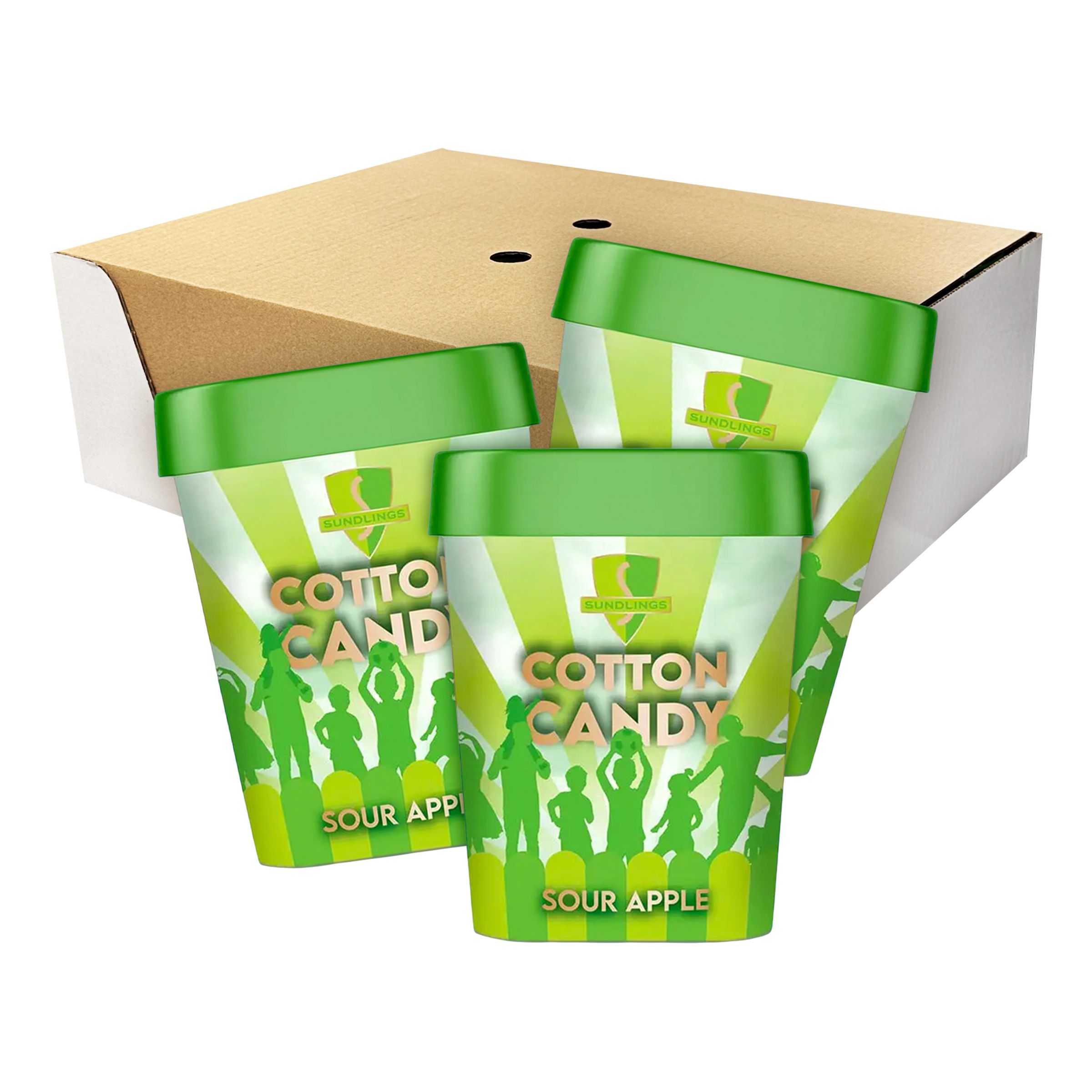 Sundlings Candyfloss Sour Apple Økonomipakke - 12 x 40 g