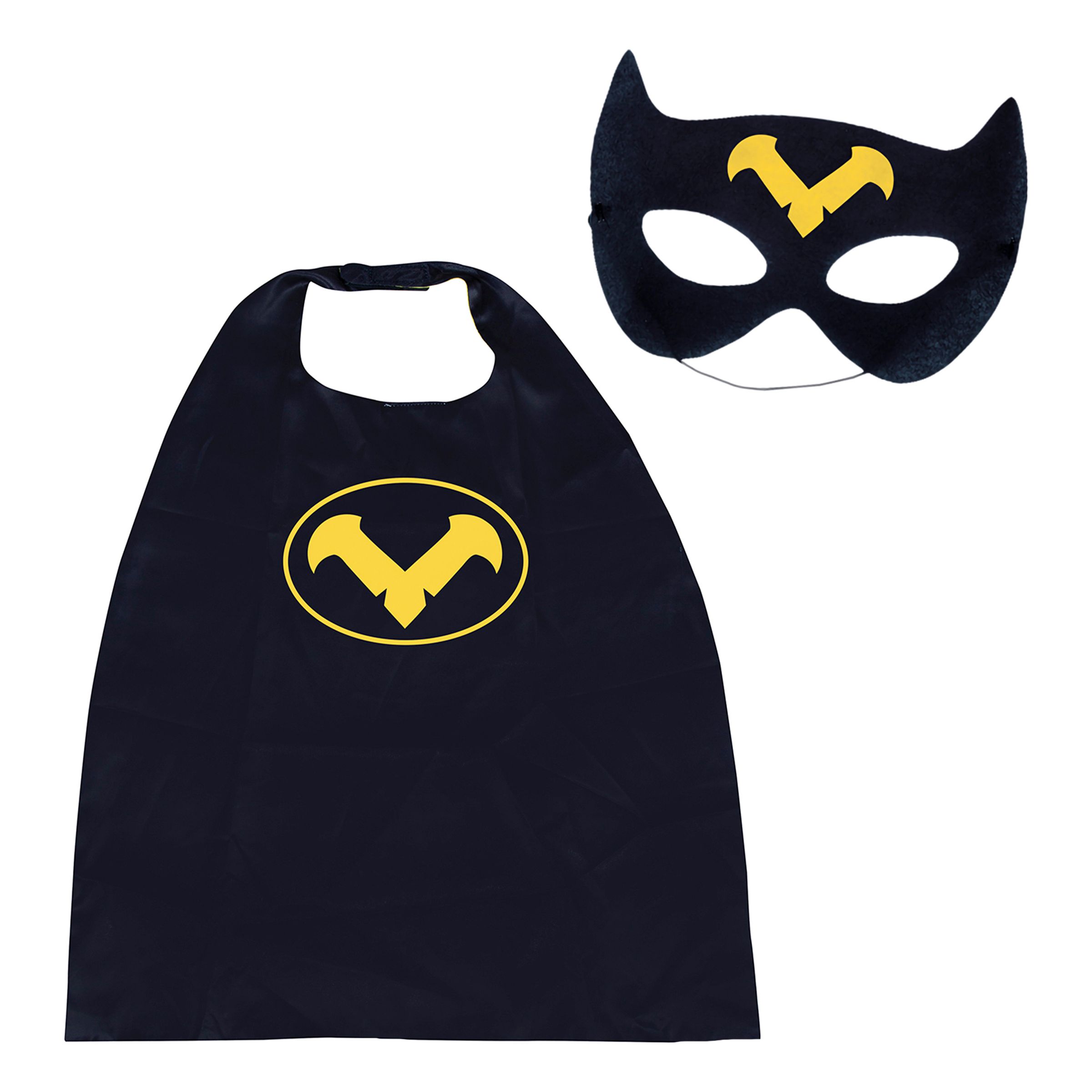 Superhjälte Svart Cape med Mask för Barn