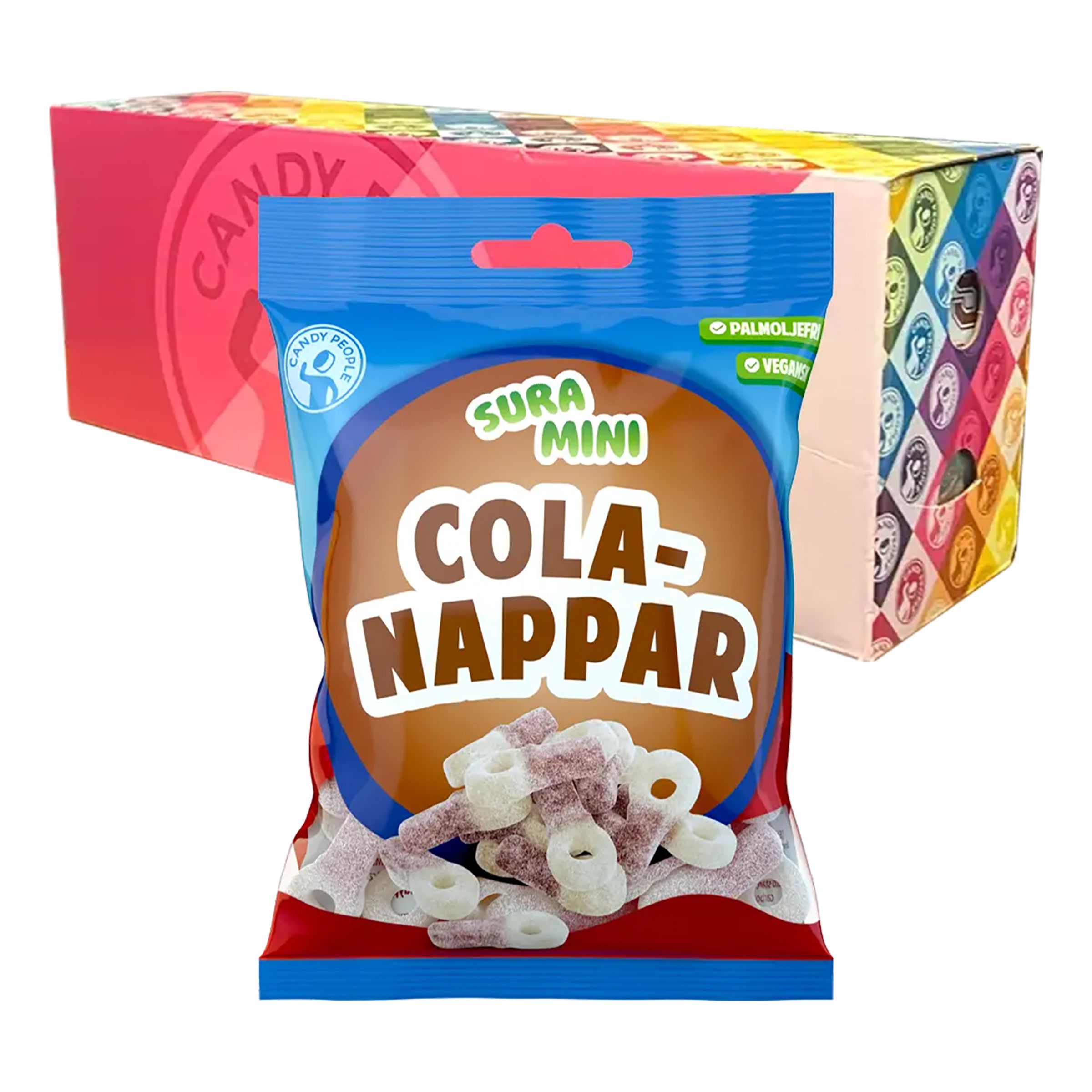 Sura Mini Colanappar Storpack - 18 x 70 g | Hem - Godis & Läsk - Godis - Surt Godis | Maskeradspecialisten