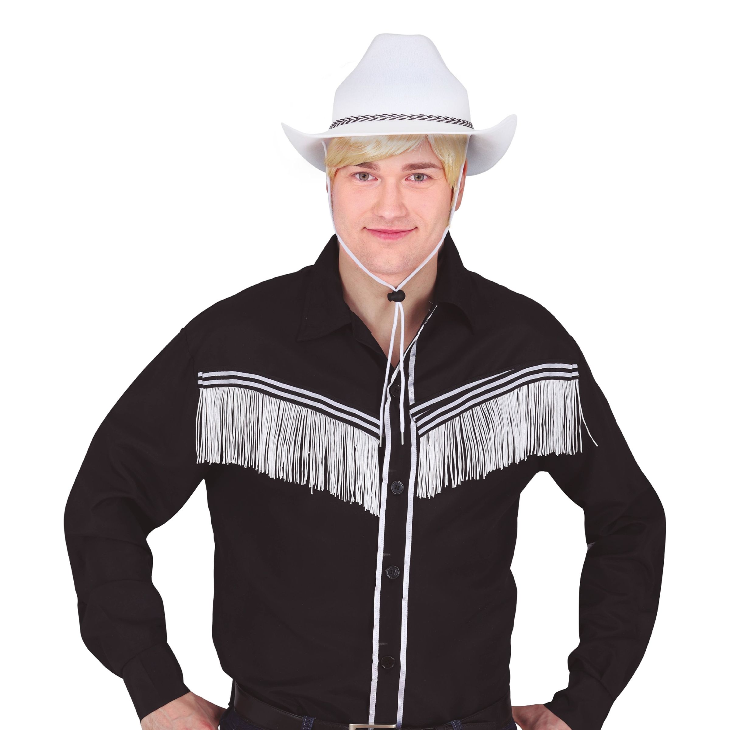 Svart Cowboyskjorta Herr - Medium | Hem - Maskerad - Maskeraddräkter - Cowboydräkter | Pryloteket