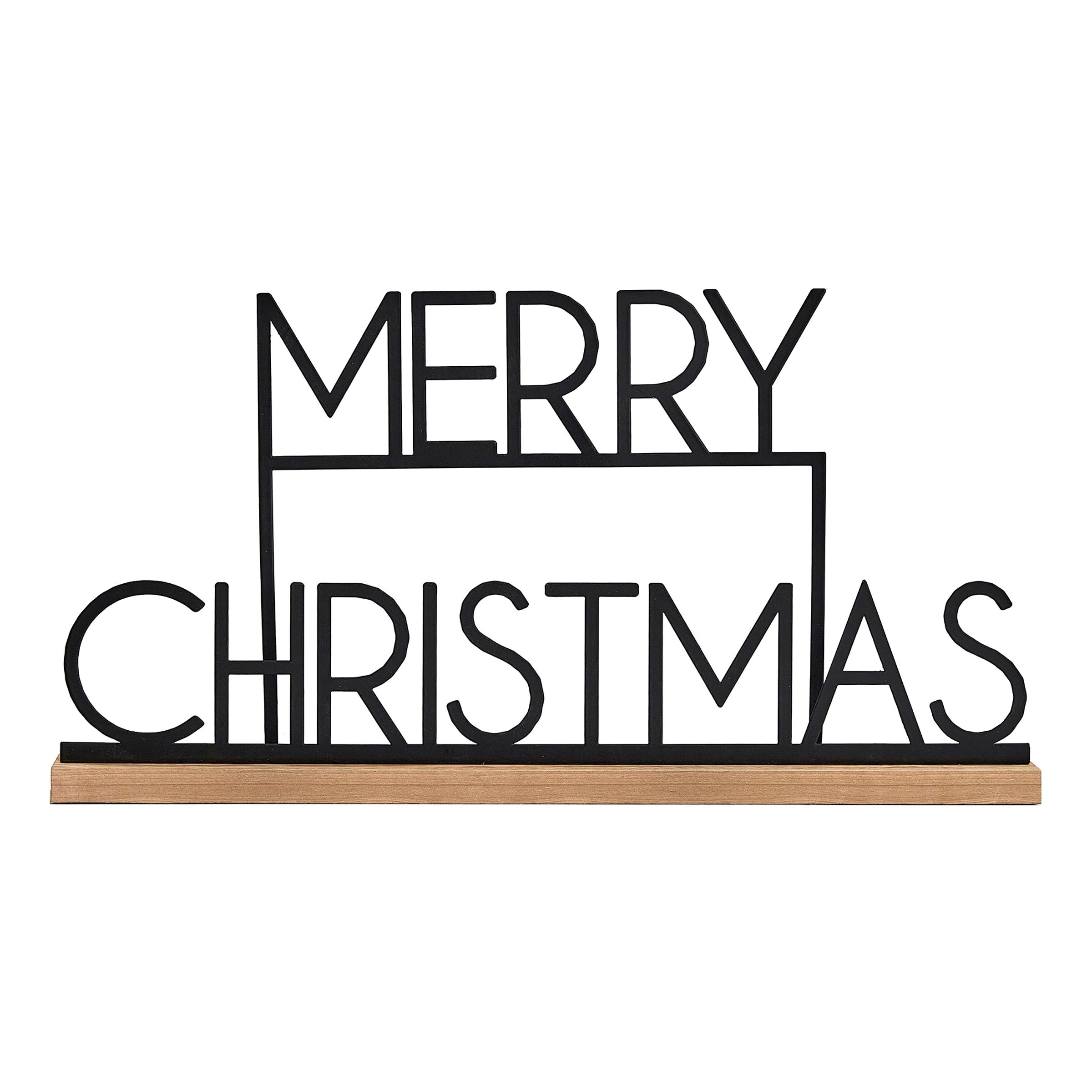 Svart Metallskylt Merry Christmas | Hem - Festartiklar - Festdekoration - Julpynt | Maskeradspecialisten