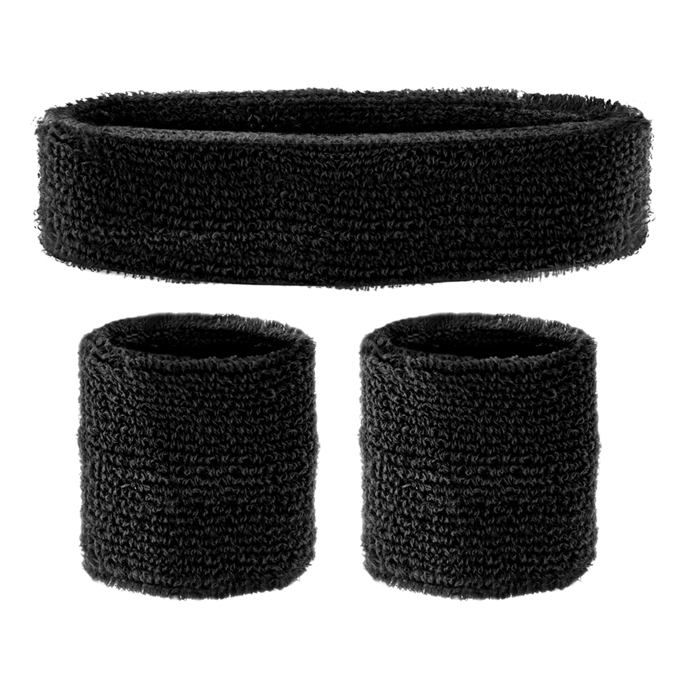 Svettband Set Svart - One size | Hem - Maskerad - Tillbehör - Maskeradaccessoarer | Maskeradspecialisten