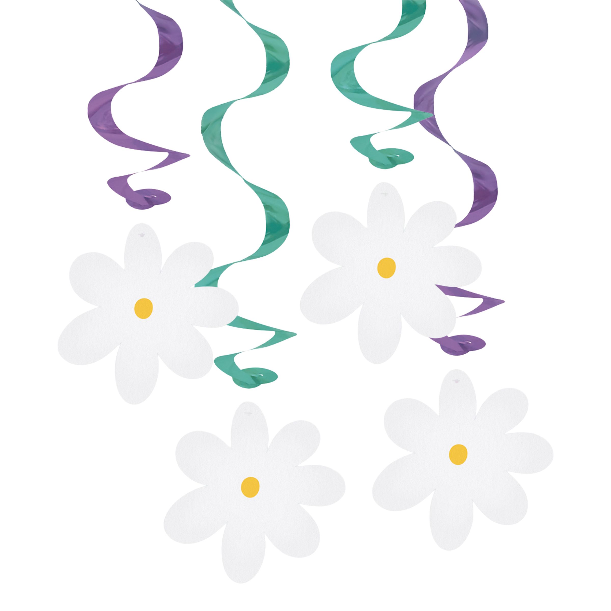 Swirls Daisies - 4-pak