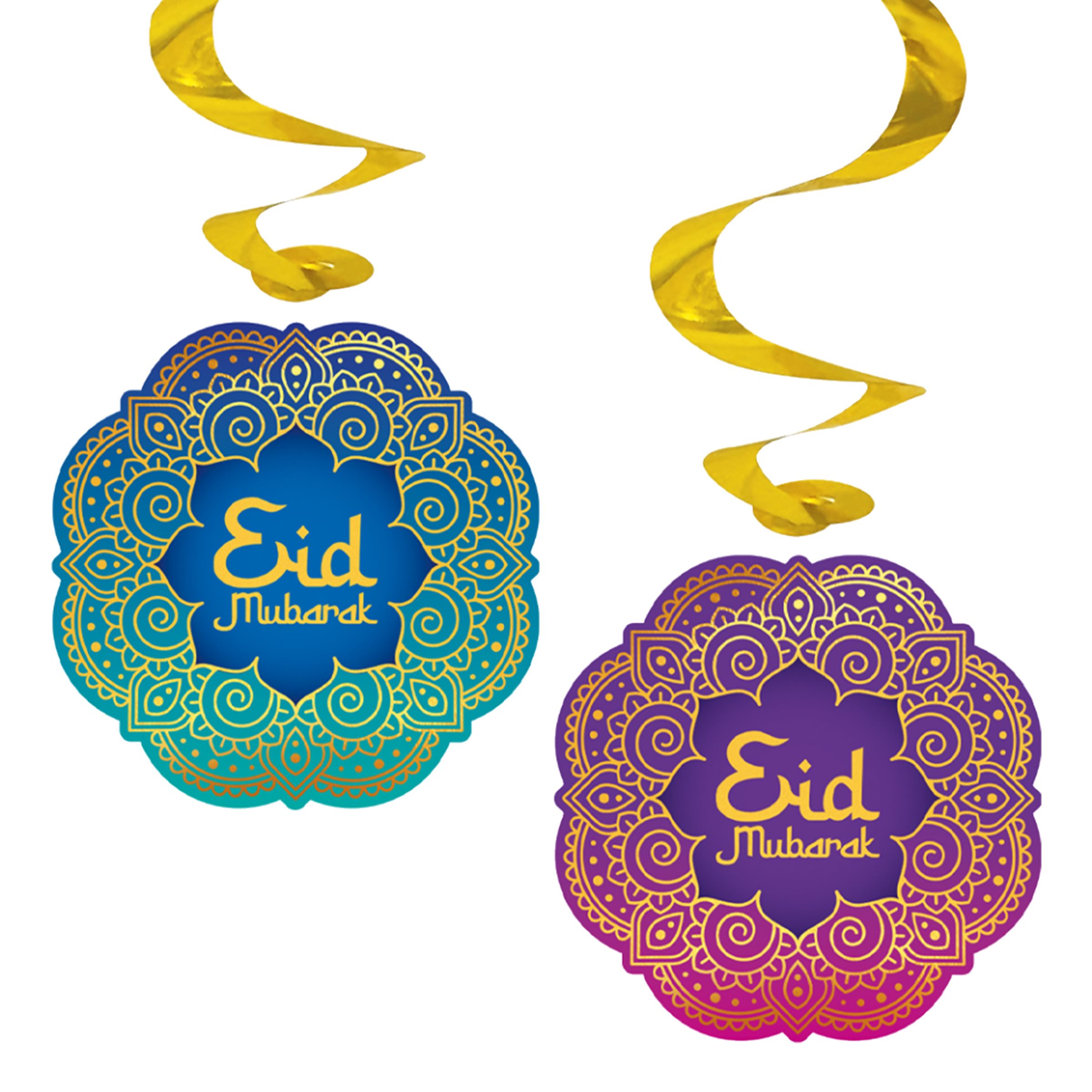 Swirls Eid Mubarak - 4-pak