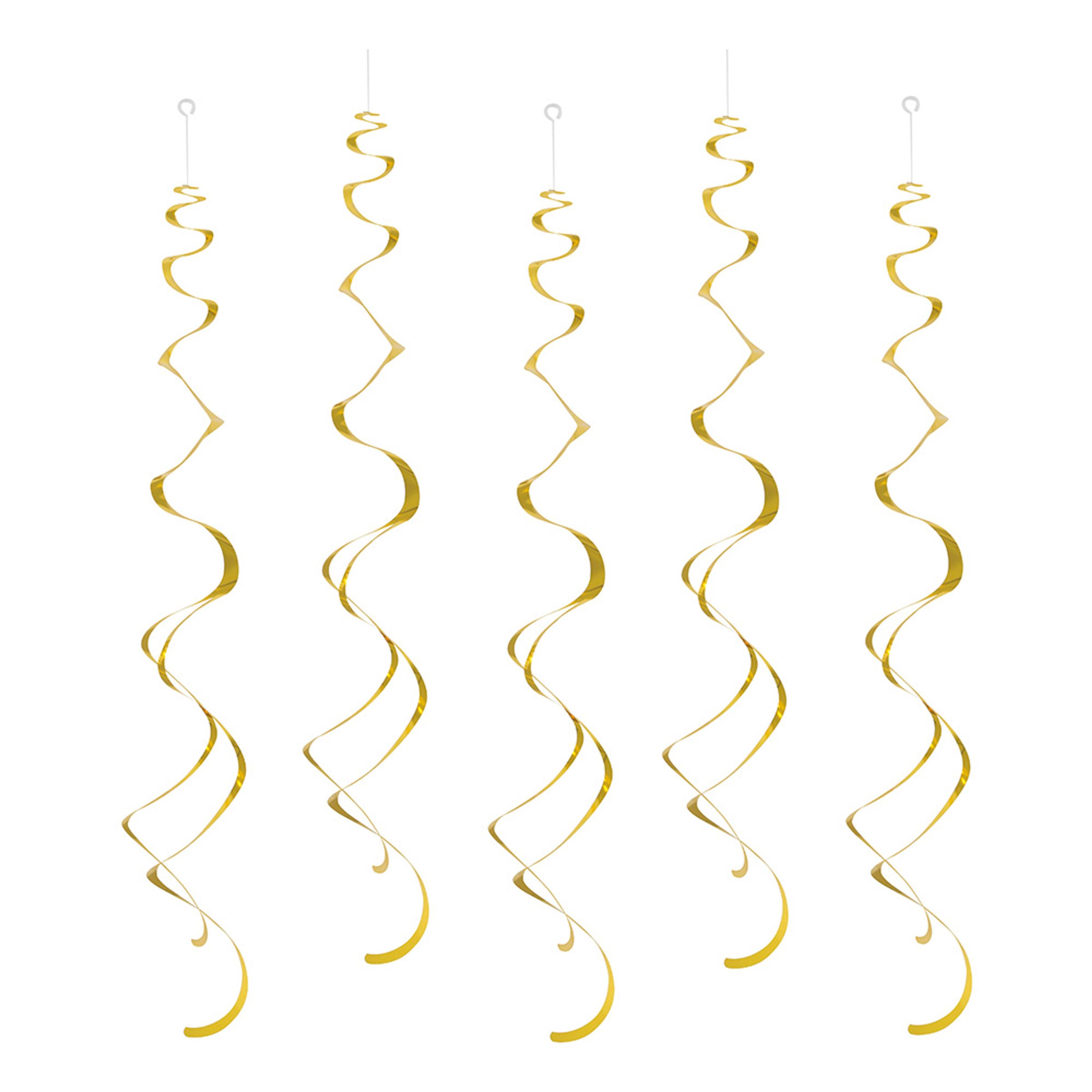 Swirls Guld Hængende Dekoration - 8-stk