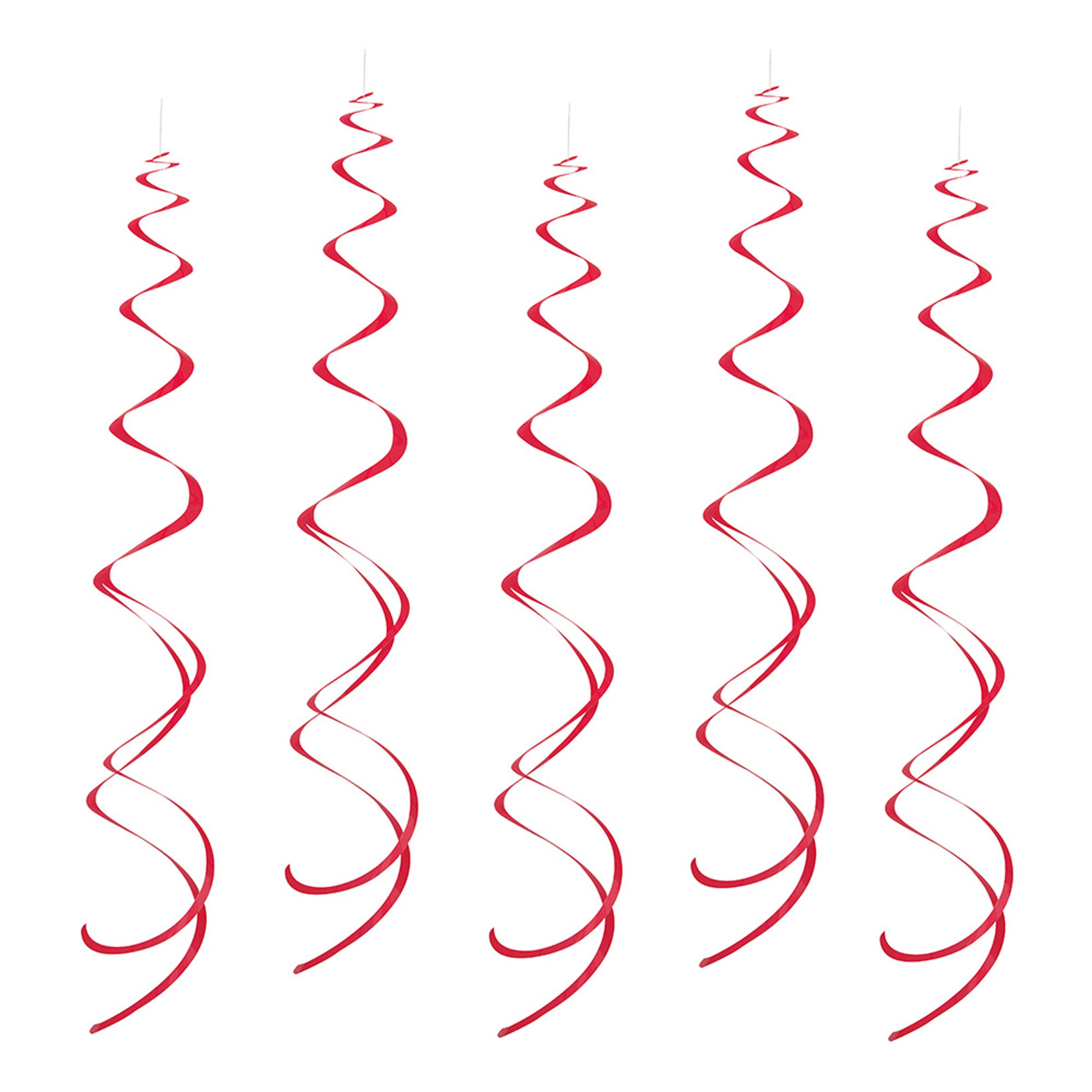Swirls Rød Hængende Dekoration - 8-stk