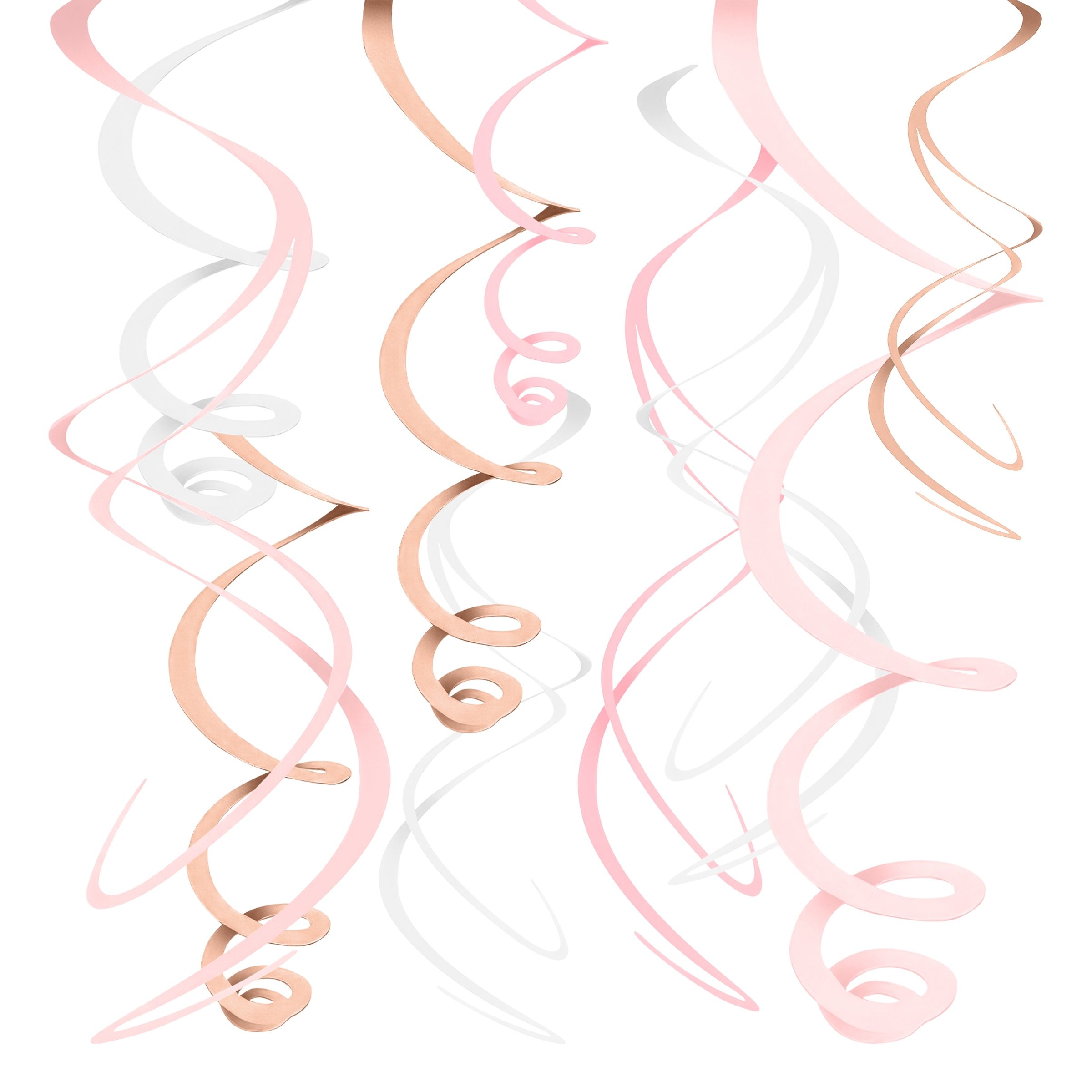 Swirls Roséguld Blush Loftsdekoration - 12-pak