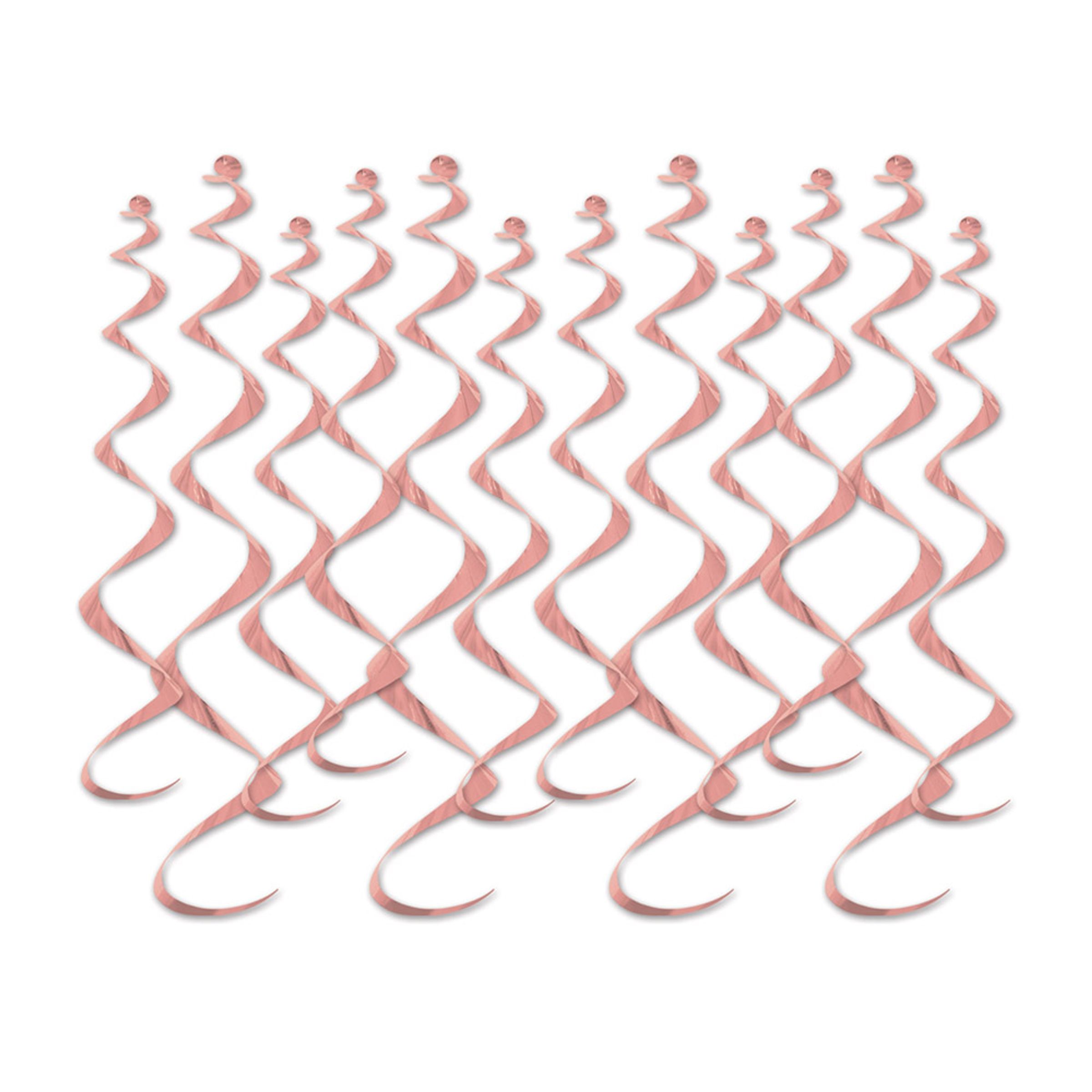 Swirls Roséguld Metallic Hængende Dekoration - 12-stk