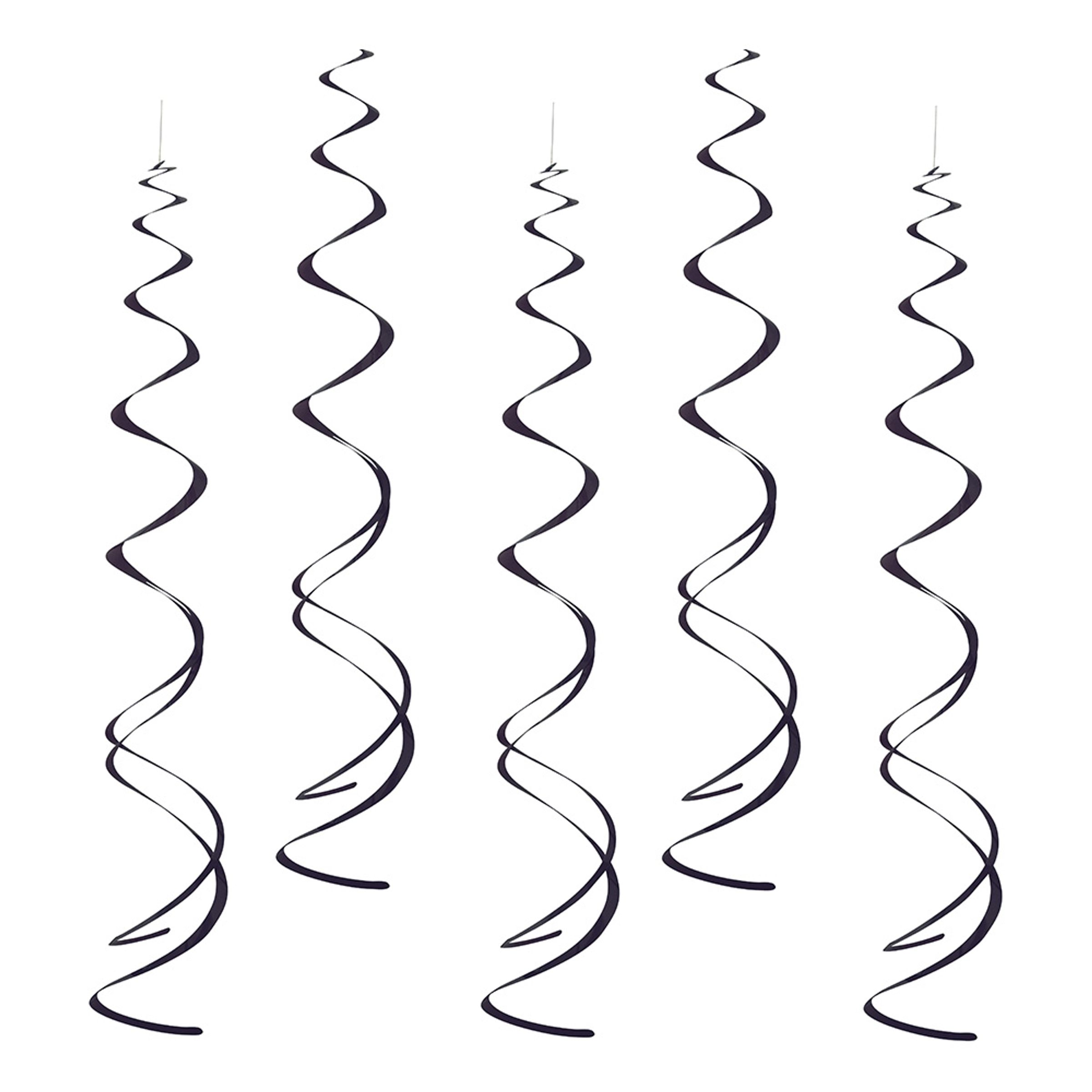 Swirls Sorte Hængende Dekoration - 8-stk