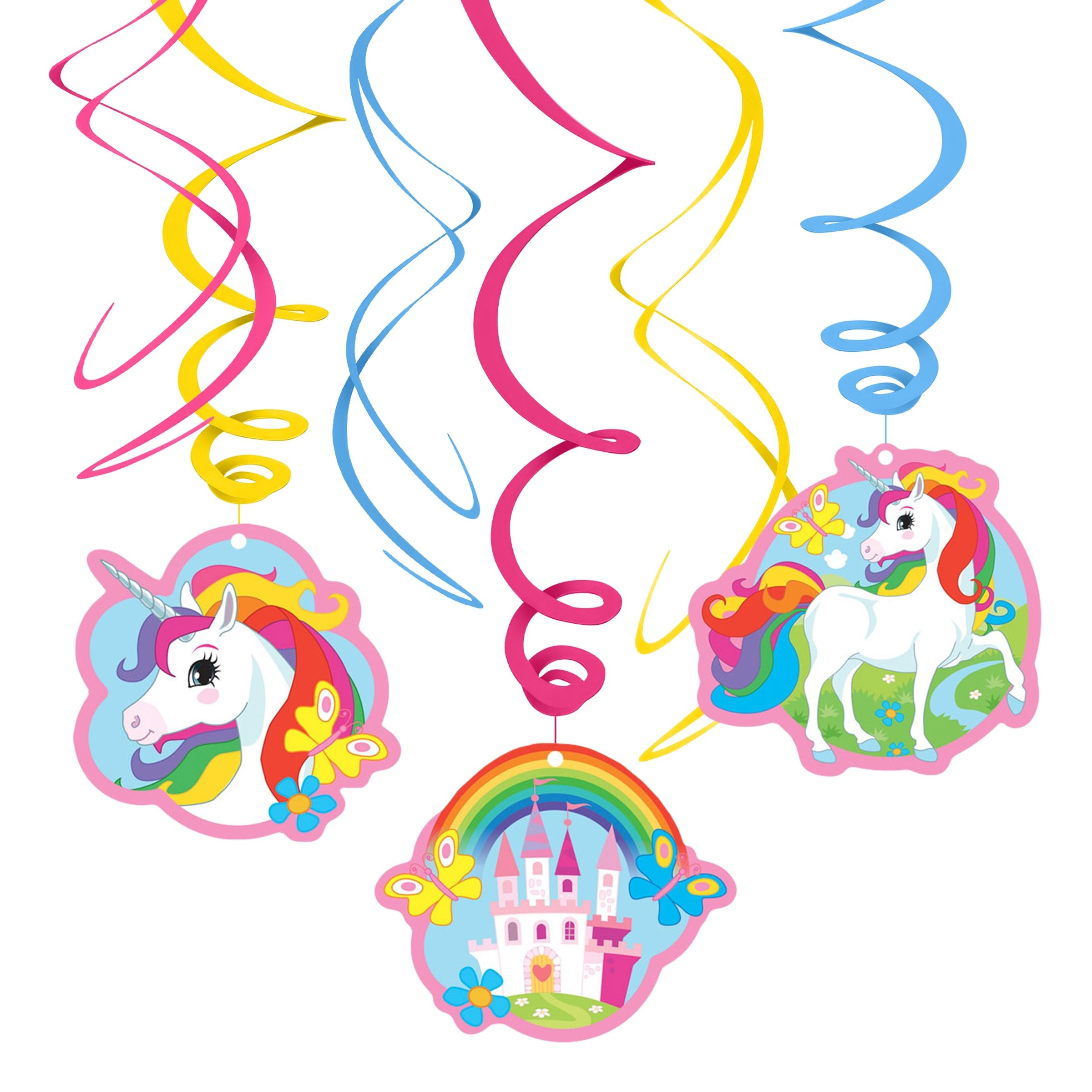 Swirls Unicorn Hængende Dekoration - 6-stk