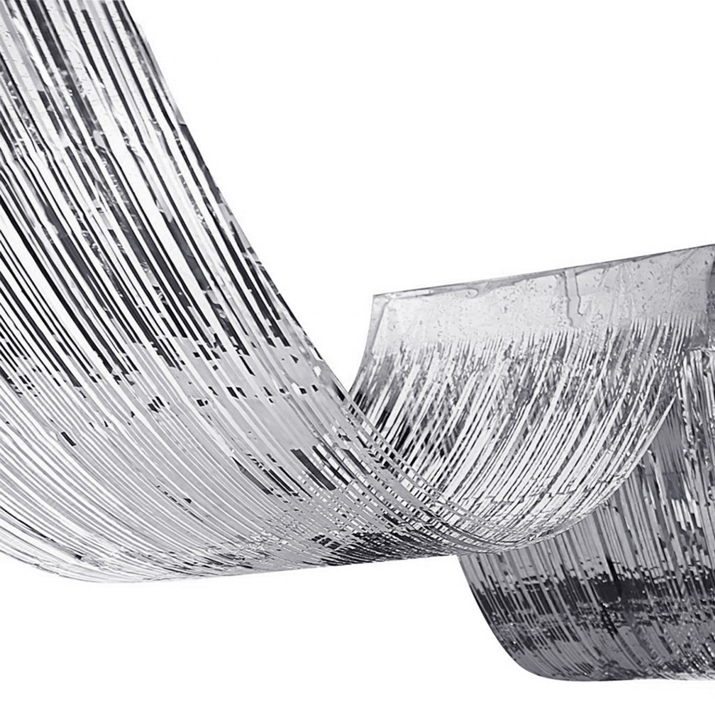 Loftsgardin Metallic Silver Frynser
