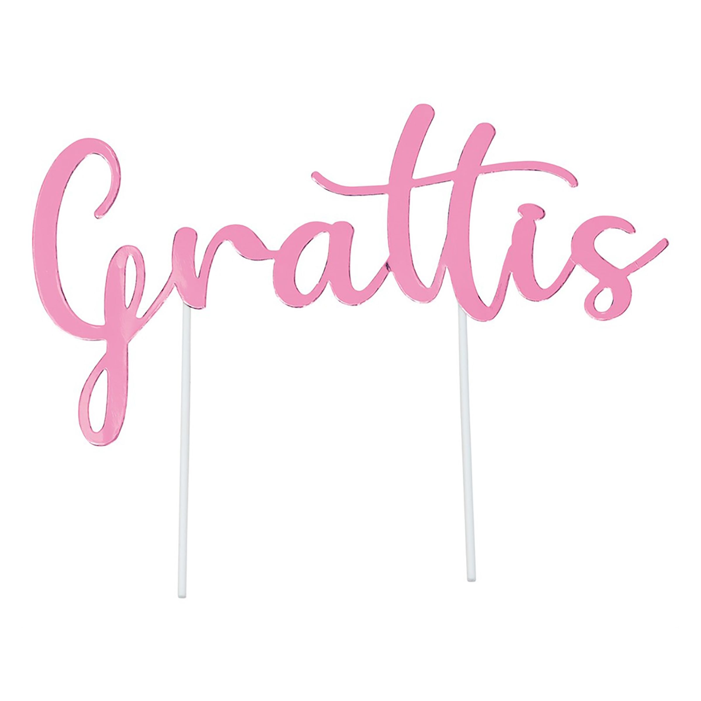 Kagedekoration "Grattis" Lyserød