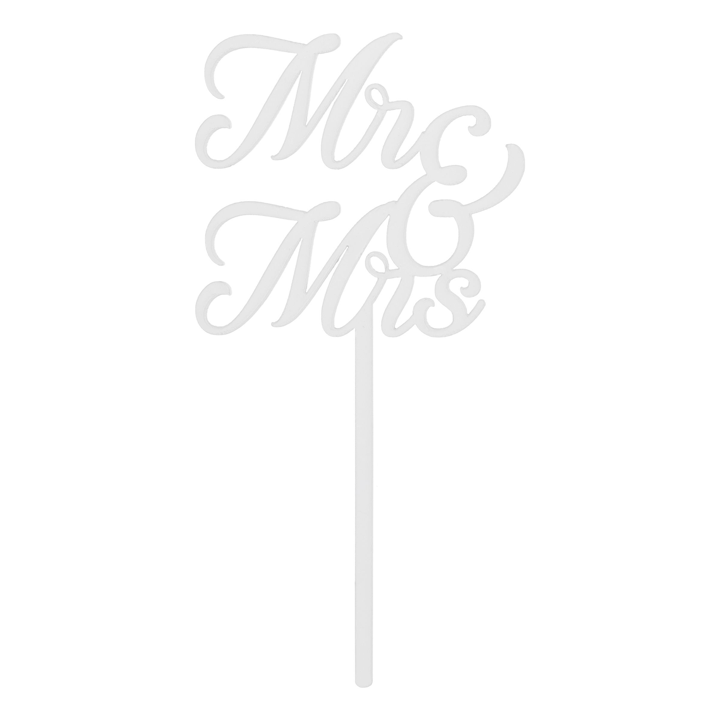 Kagedekoration Mr & Mrs Hvid i Akryl