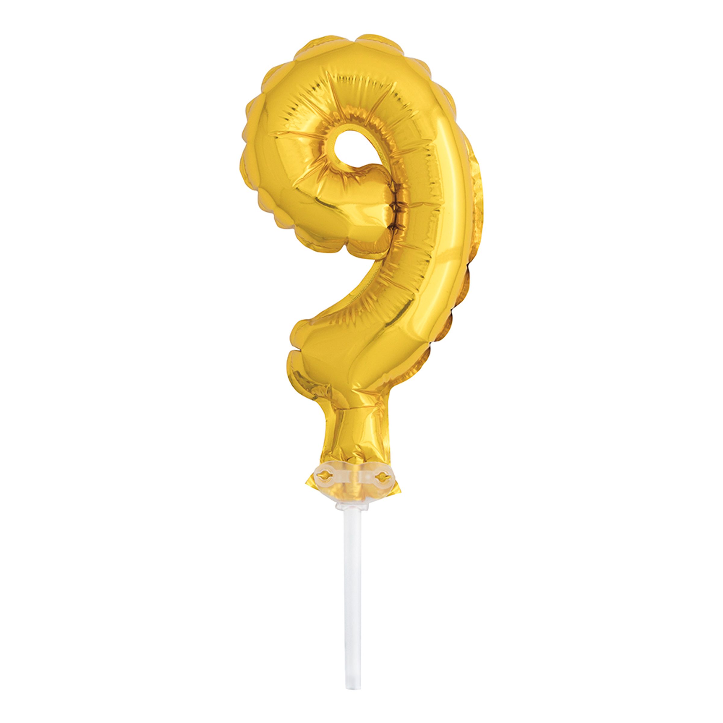 Kagedekoration Talballon Mini Guld - Tal 9