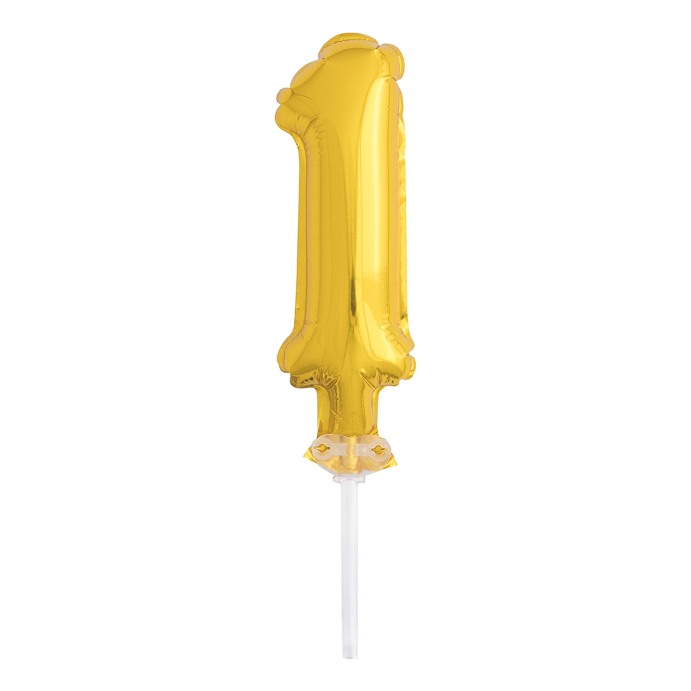 Kagedekoration Talballon Mini Guld - Tal 1
