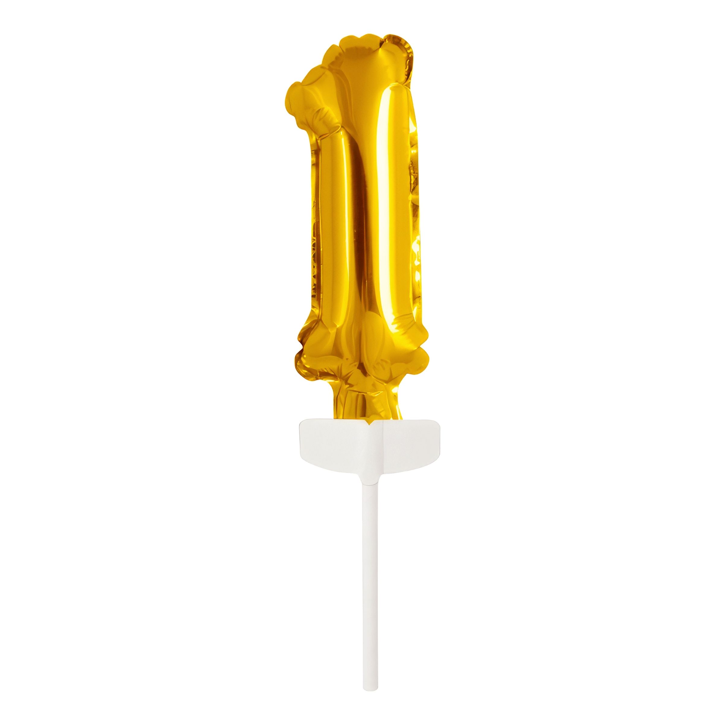 Kagedekoration Talballon Mini Guld - Tal 1