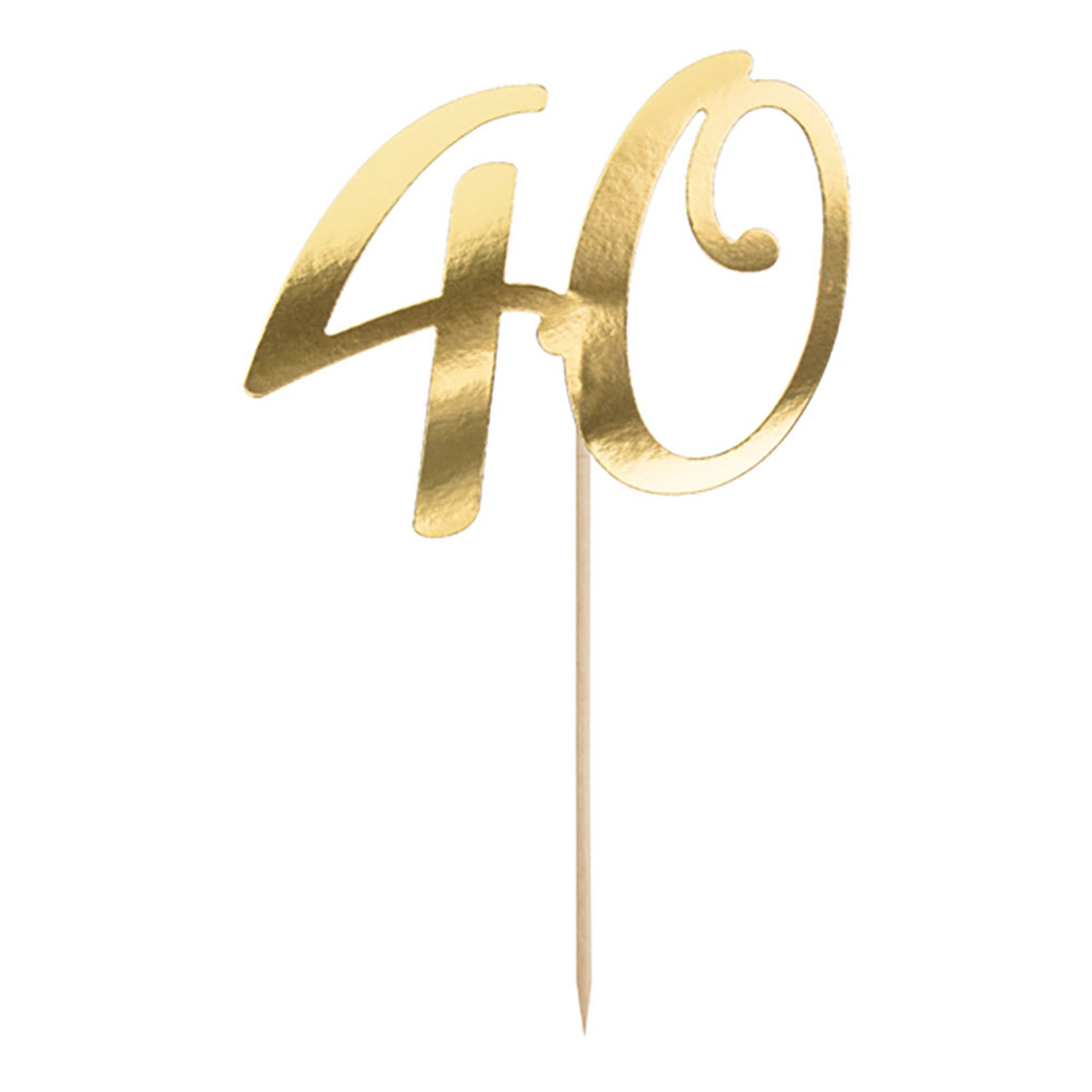 Kagedekoration Tal Guld - Tal 40