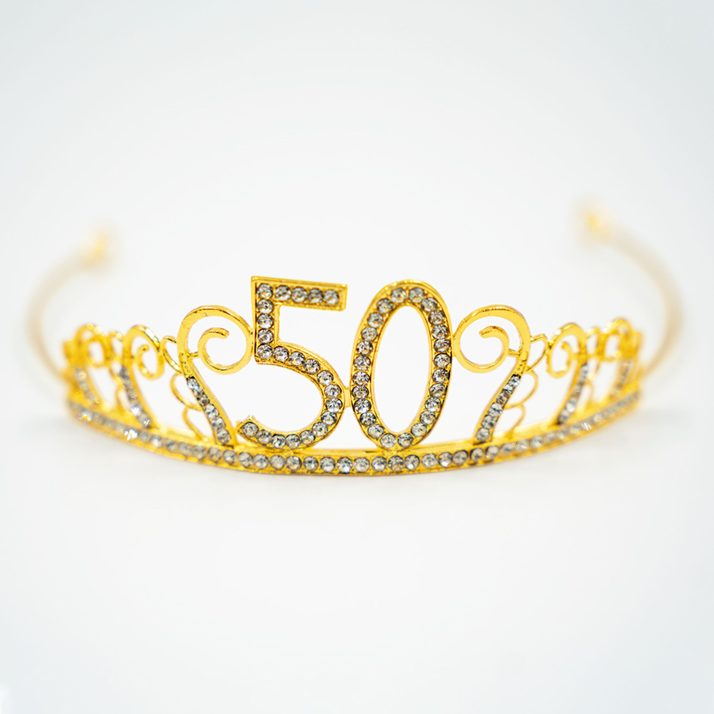 Kagedekoration Tiara Tal i Metal Guld - Tal 50