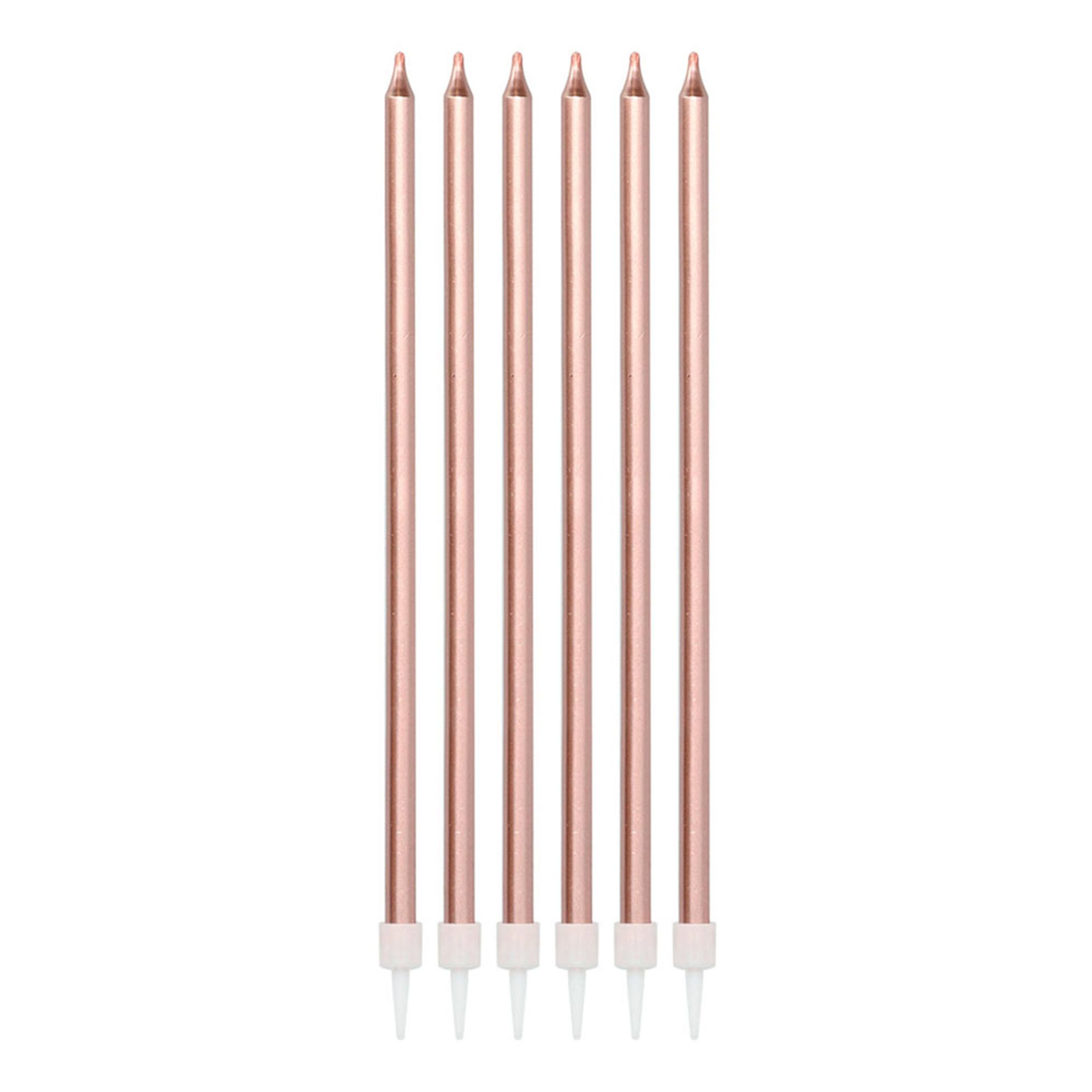 Kagelys Lange Roséguld Metallic - 16-stk