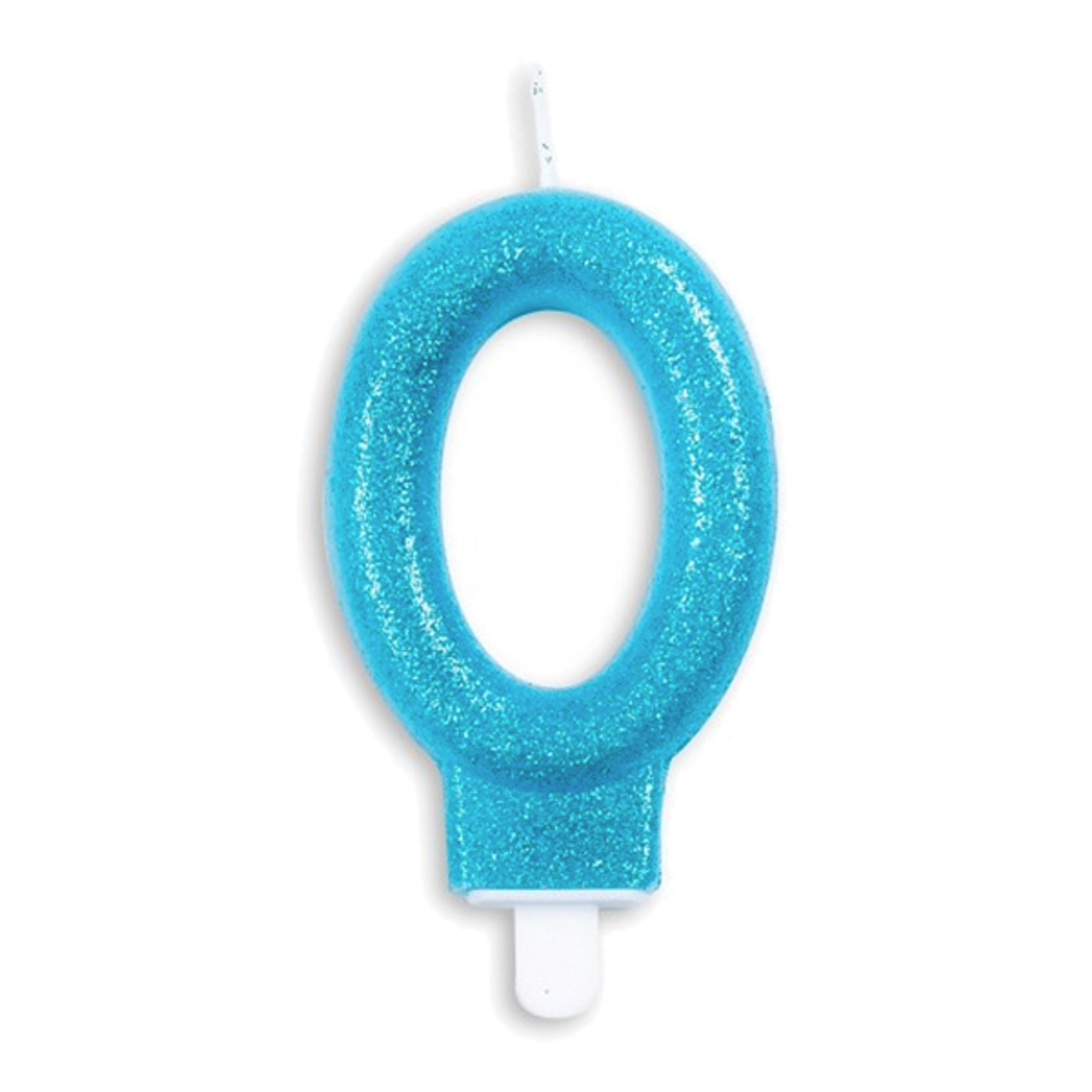 Kagelys Tal Glitter Blå - Tal 0