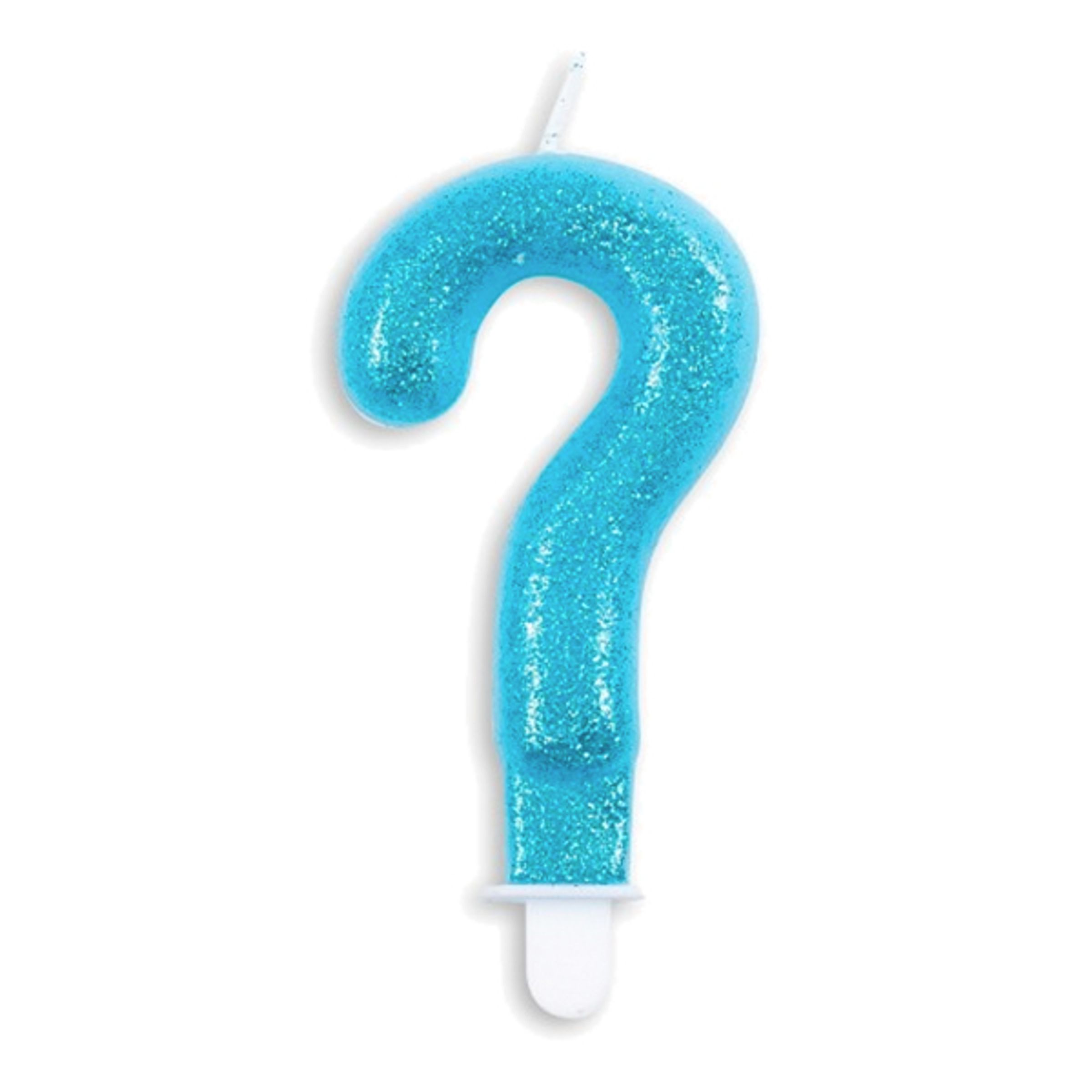 Kagelys Tal Glitter Blå - Tegn ?