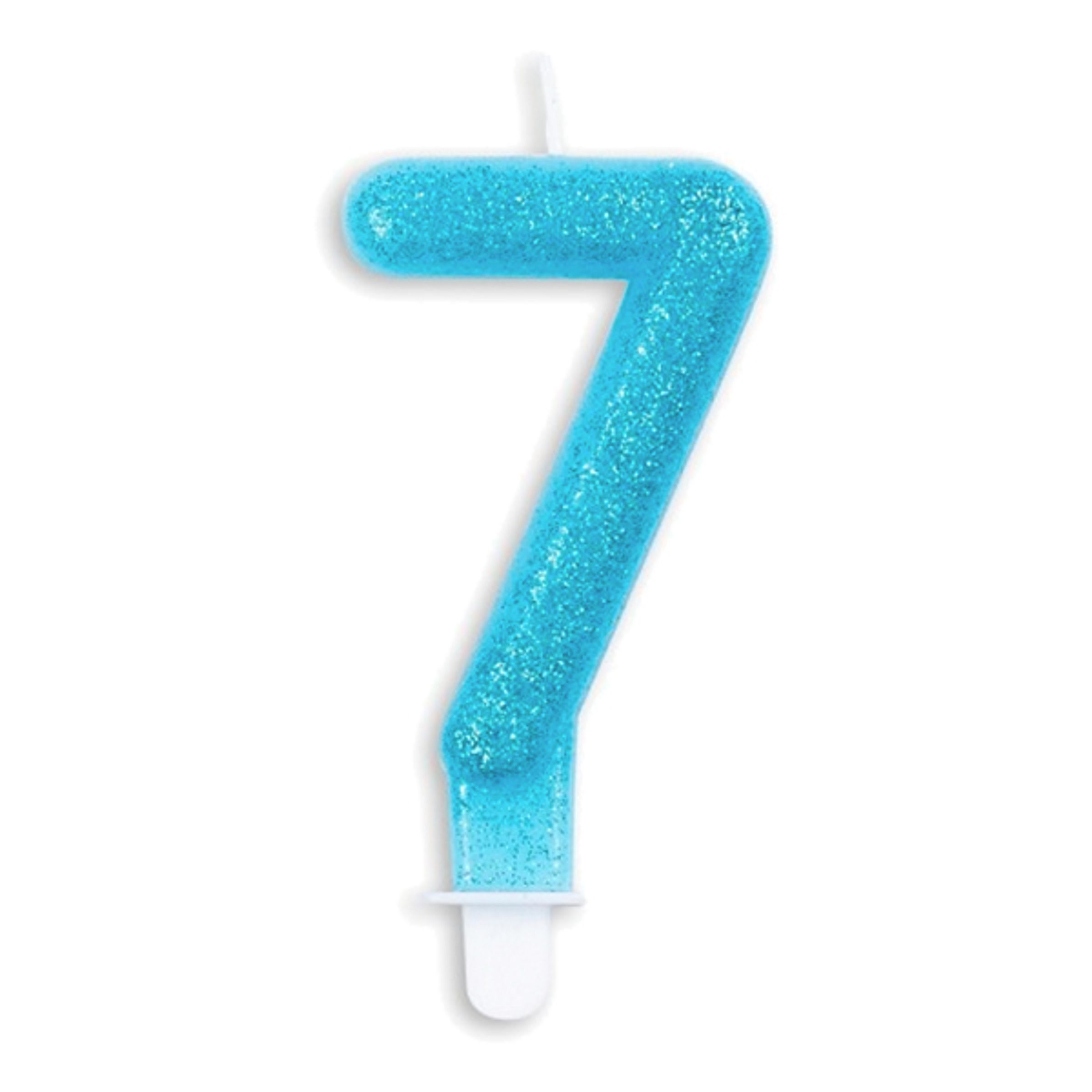 Kagelys Tal Glitter Blå - Tal 7