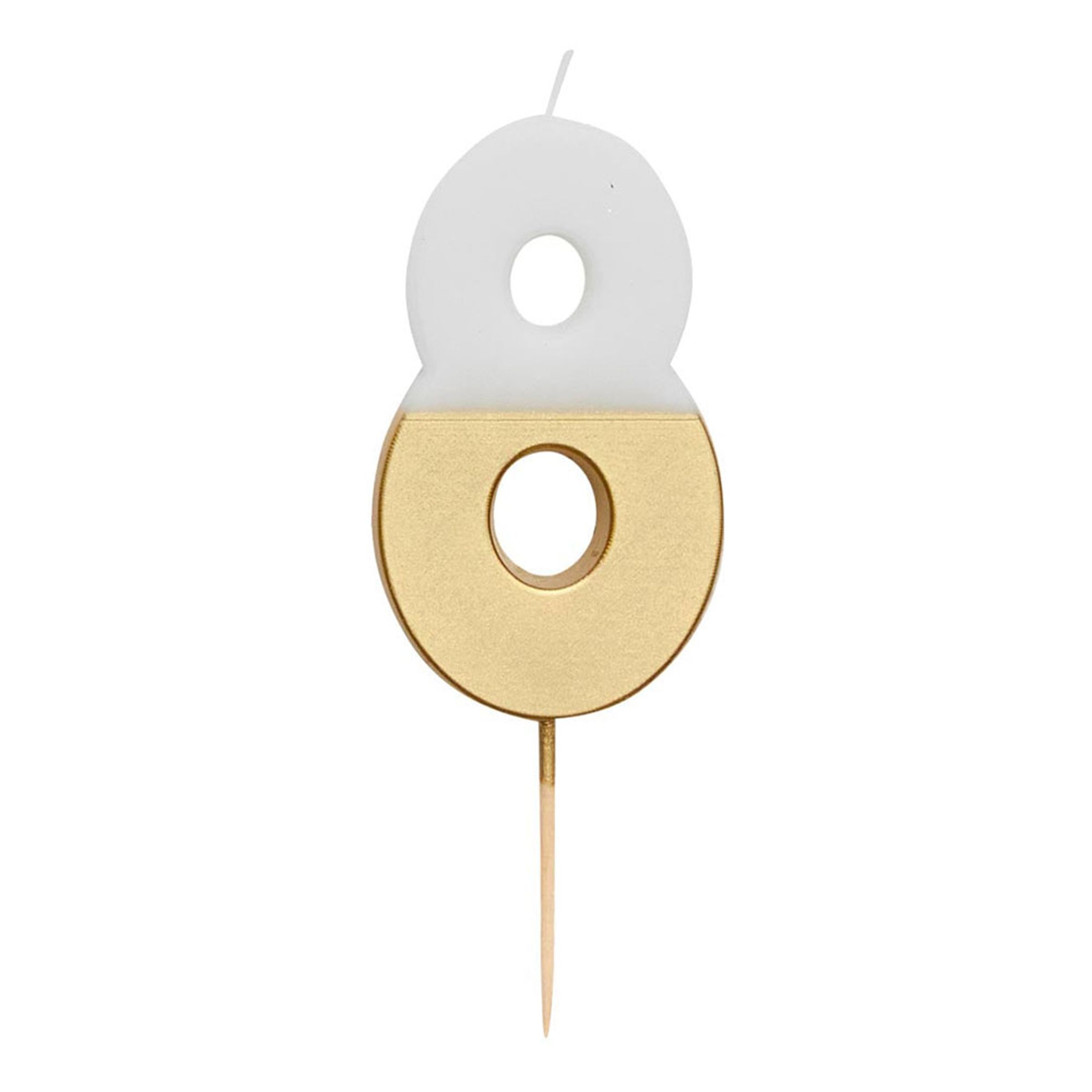 Kagelys Tal Guld/Hvid - Tal 8