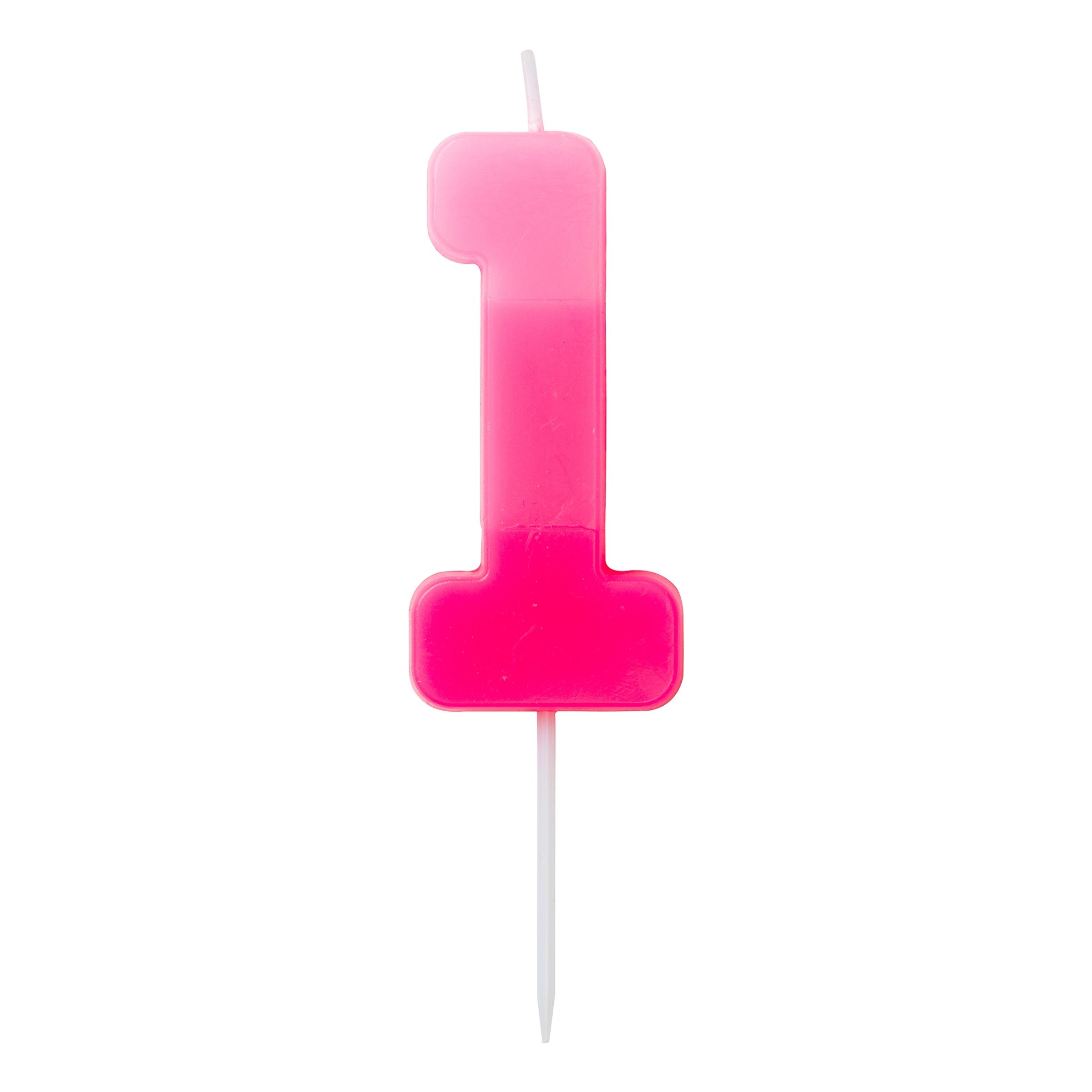 Tårtljus Siffra Rosa - Siffra 1 | Hem - Teman - Färger - Rosa | Party Outlet