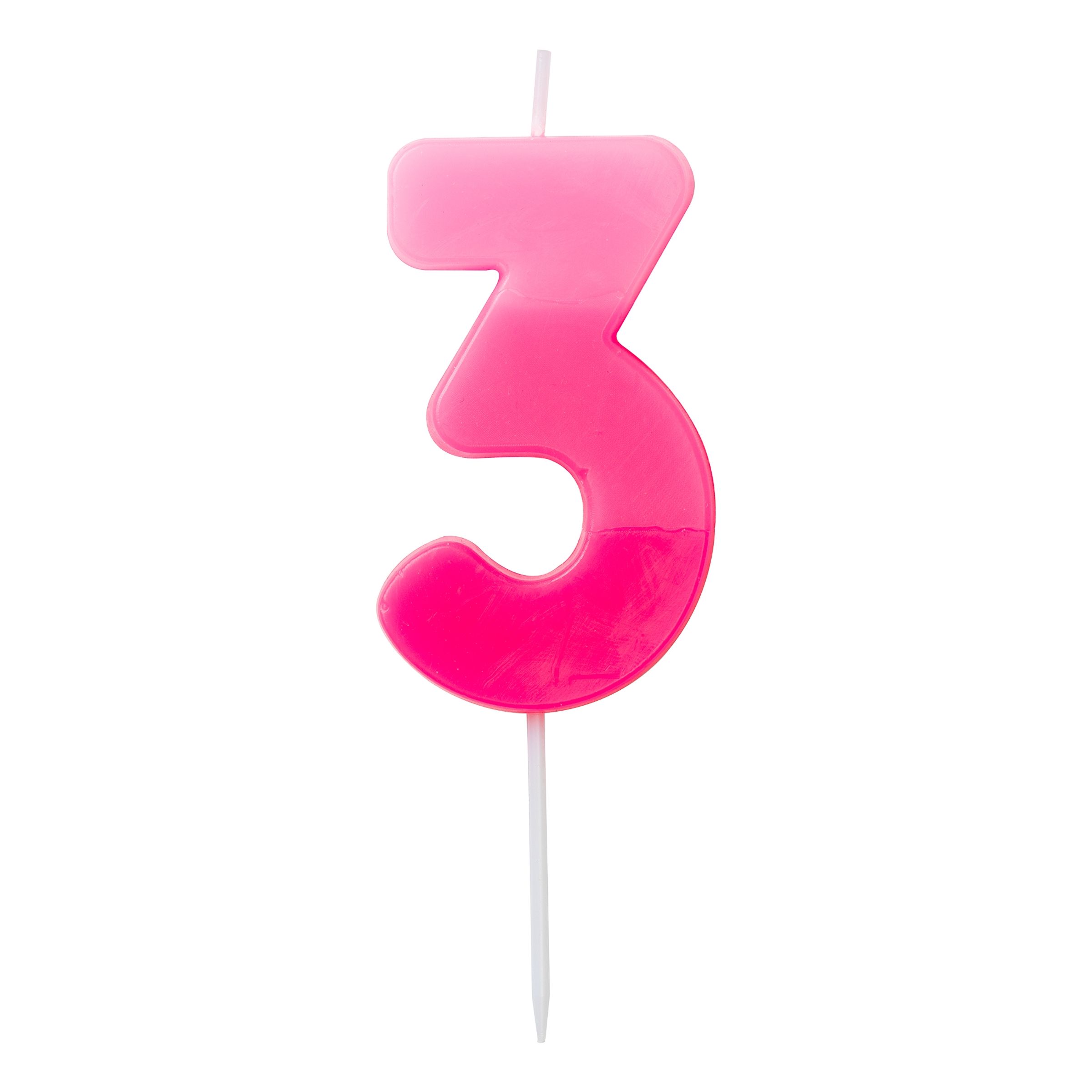 Tårtljus Siffra Rosa - Siffra 3 | Hem - Teman - Färger - Rosa | Party Outlet
