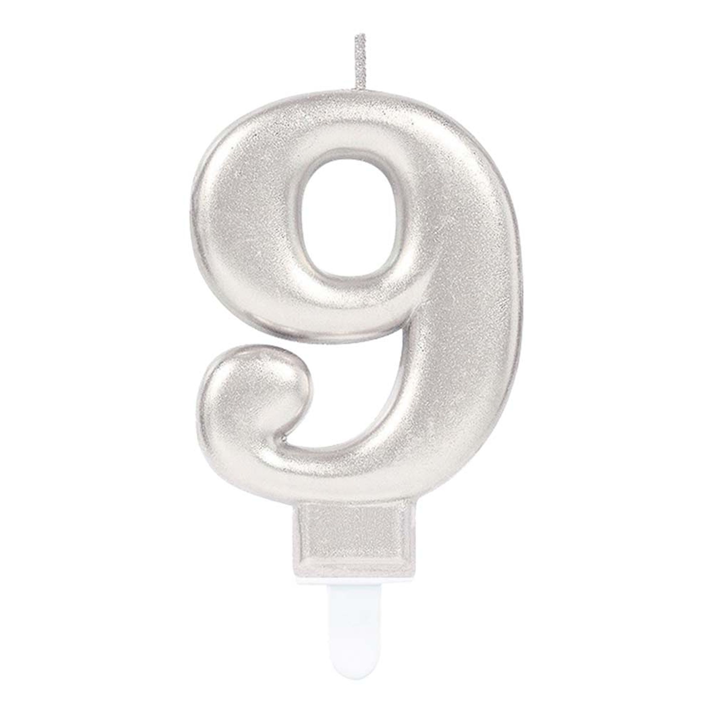 Kagelys Tal Sølv Metallic - Tal 9